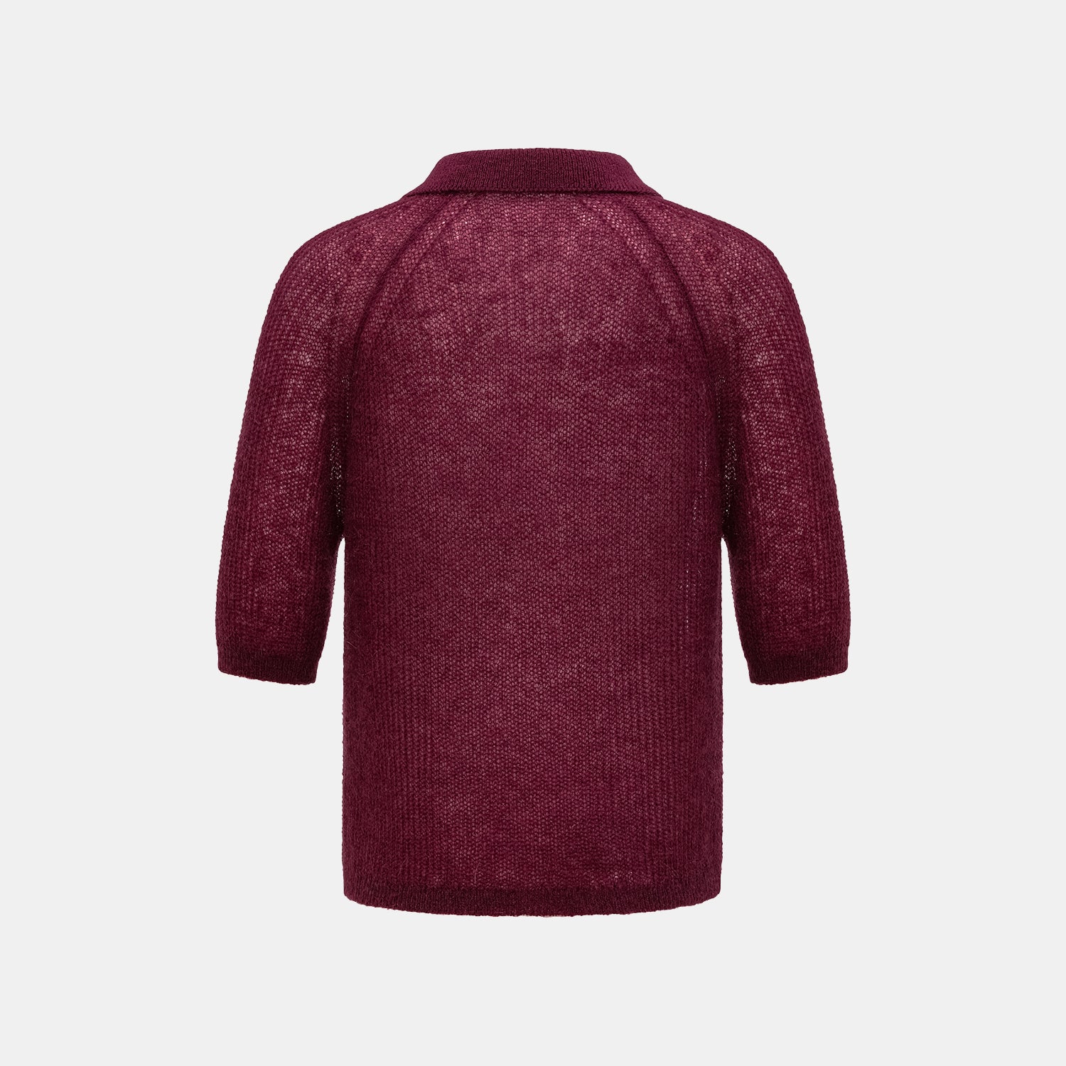 Autumn Diary Superfine Knit 3/4 Sleeve Top — Burgundy 