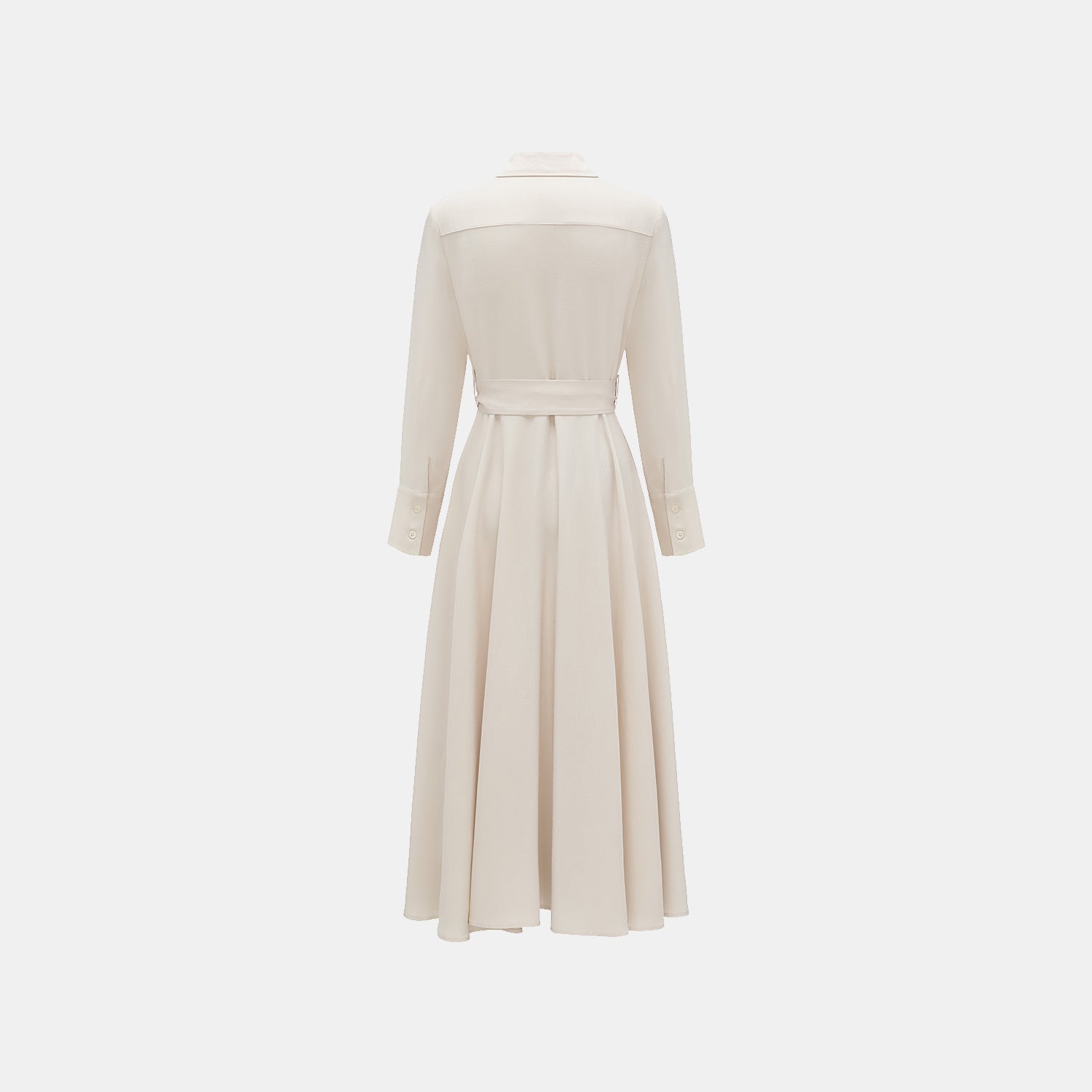 “知性時刻” 特殊絲竹肌理工藝醋酸襯衫洋裝—茶曦