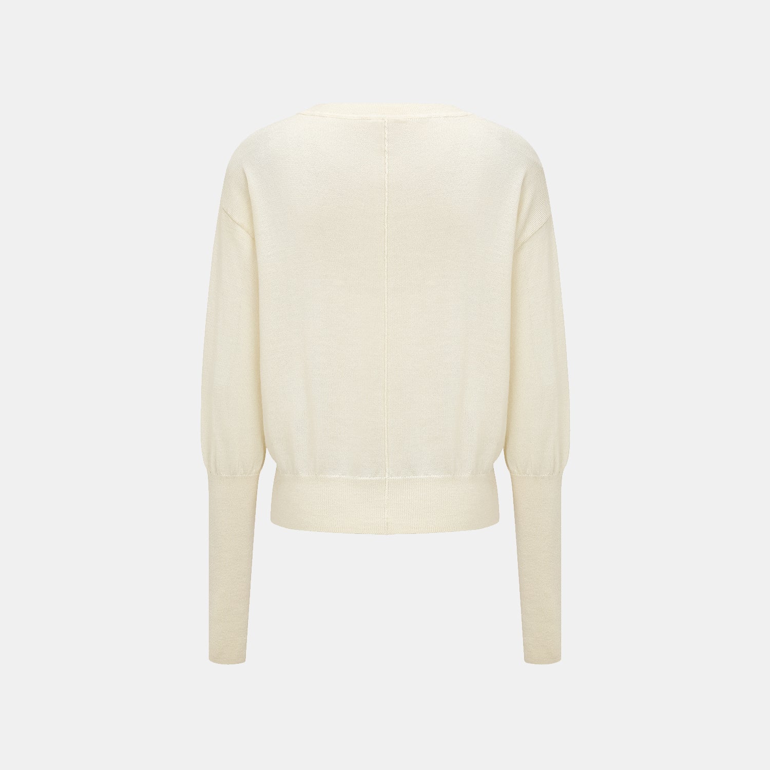 “Winter Diary” Silk Cashmere 針織蝙蝠袖針織上衣—白