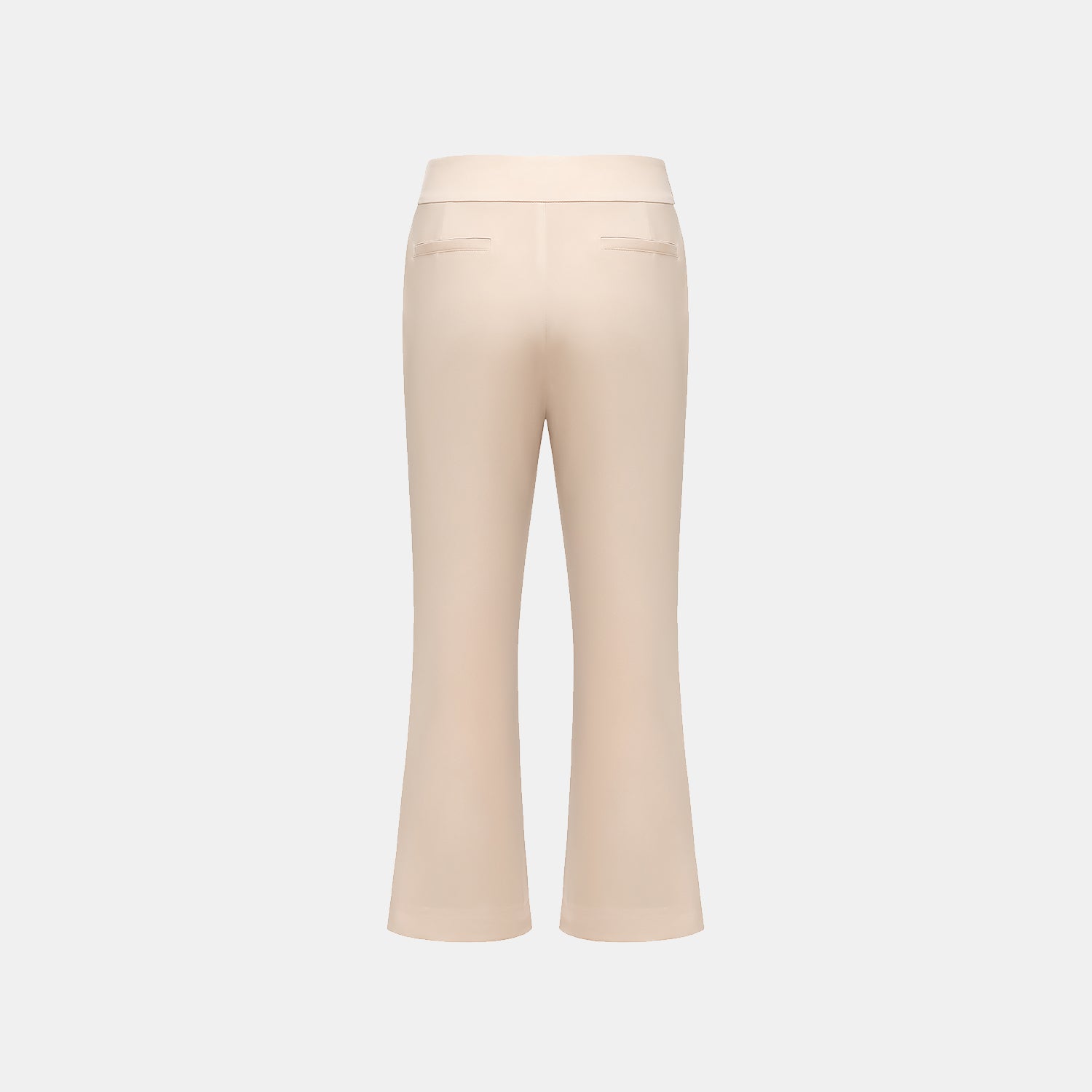 “Autumn Diary ” 珍珠醋酸緞九分喇叭褲— 裸色