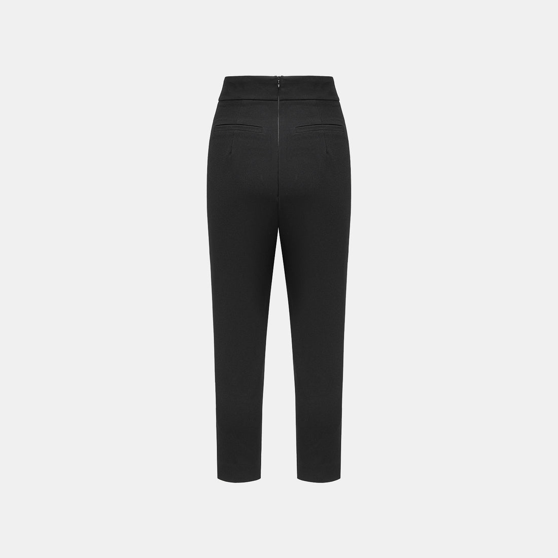 ”The Atelier.” 抗皺肌理醋酸高級訂製軟馬甲工藝高腰九分褲 — 黑