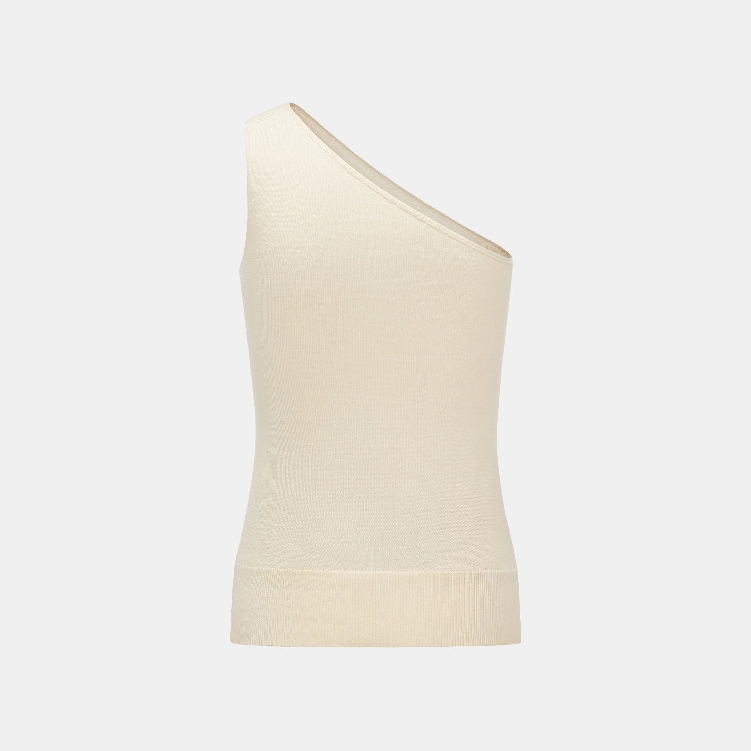 “Autumn Diary” 100%Cashmere 斜肩上衣—Milk