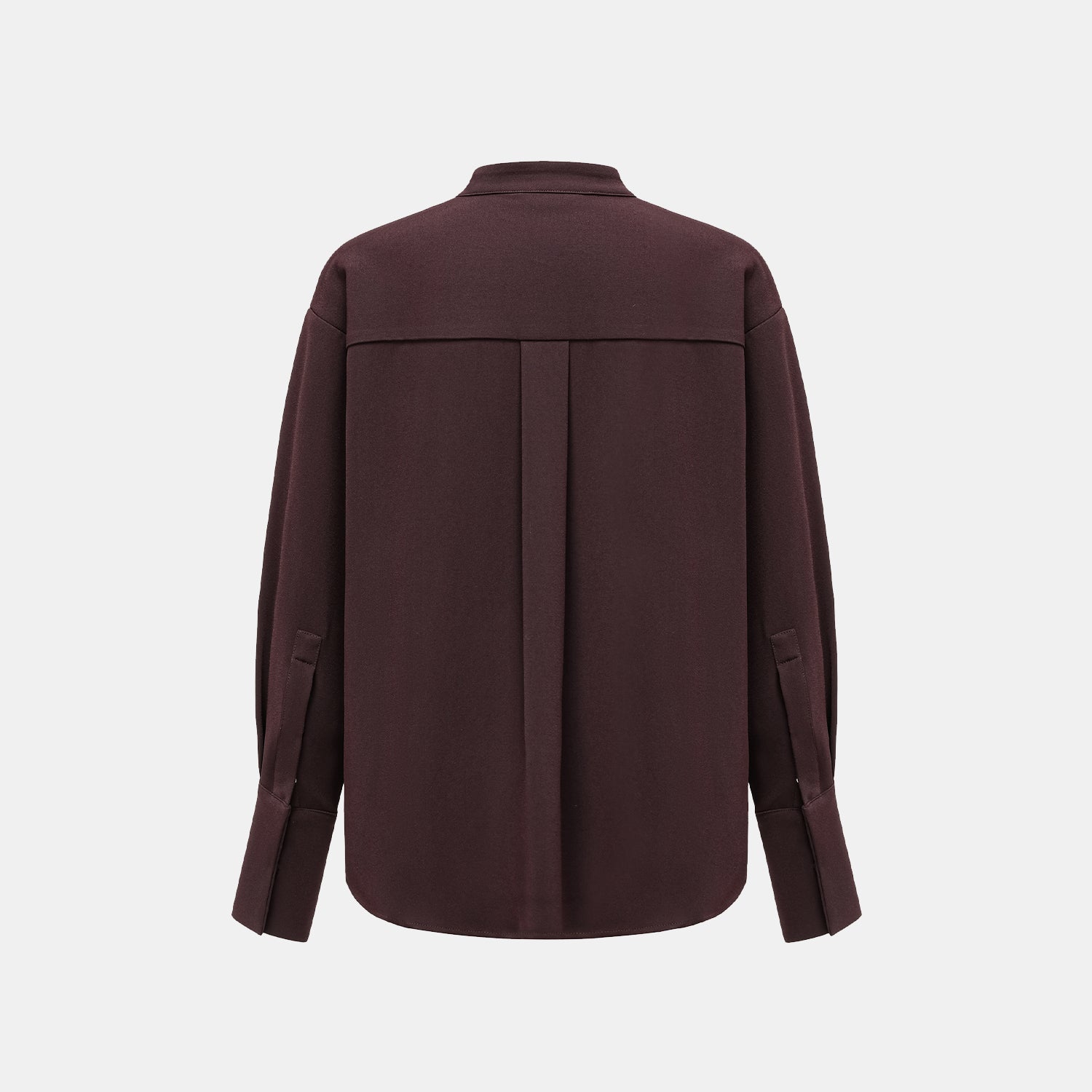 “Daytime Elegance” 肌理醋酸襯衫—皮革咖