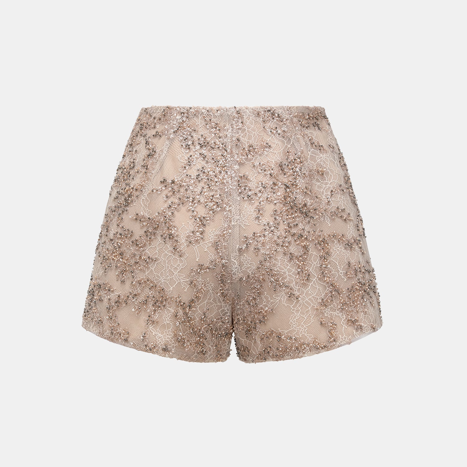 “茶宴” 奢華珠綉輕國風蕾絲短褲—Gold
