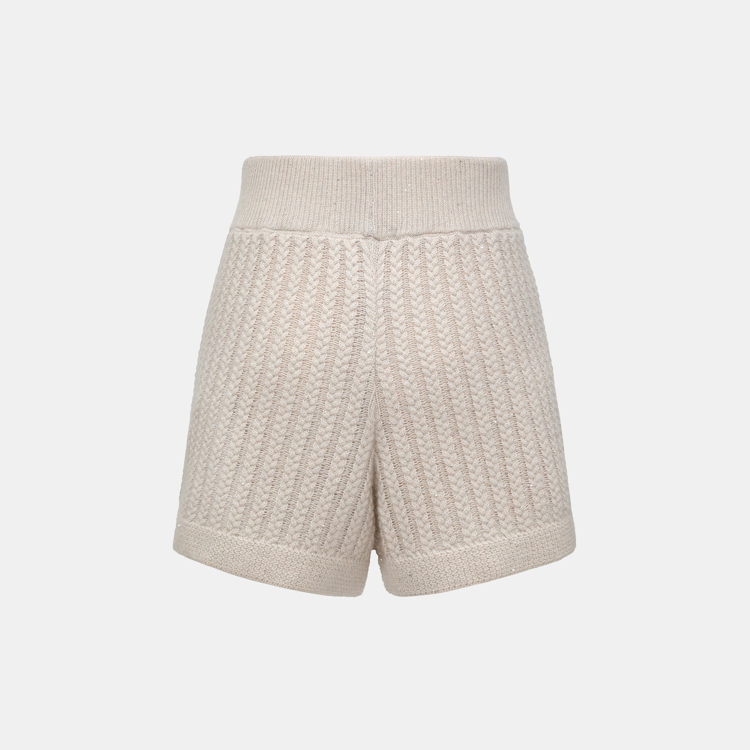 “Autumn Diary” 100% Cashmere 立體細麻花星點亮片針織短褲—Nordic Dawn北境黎明