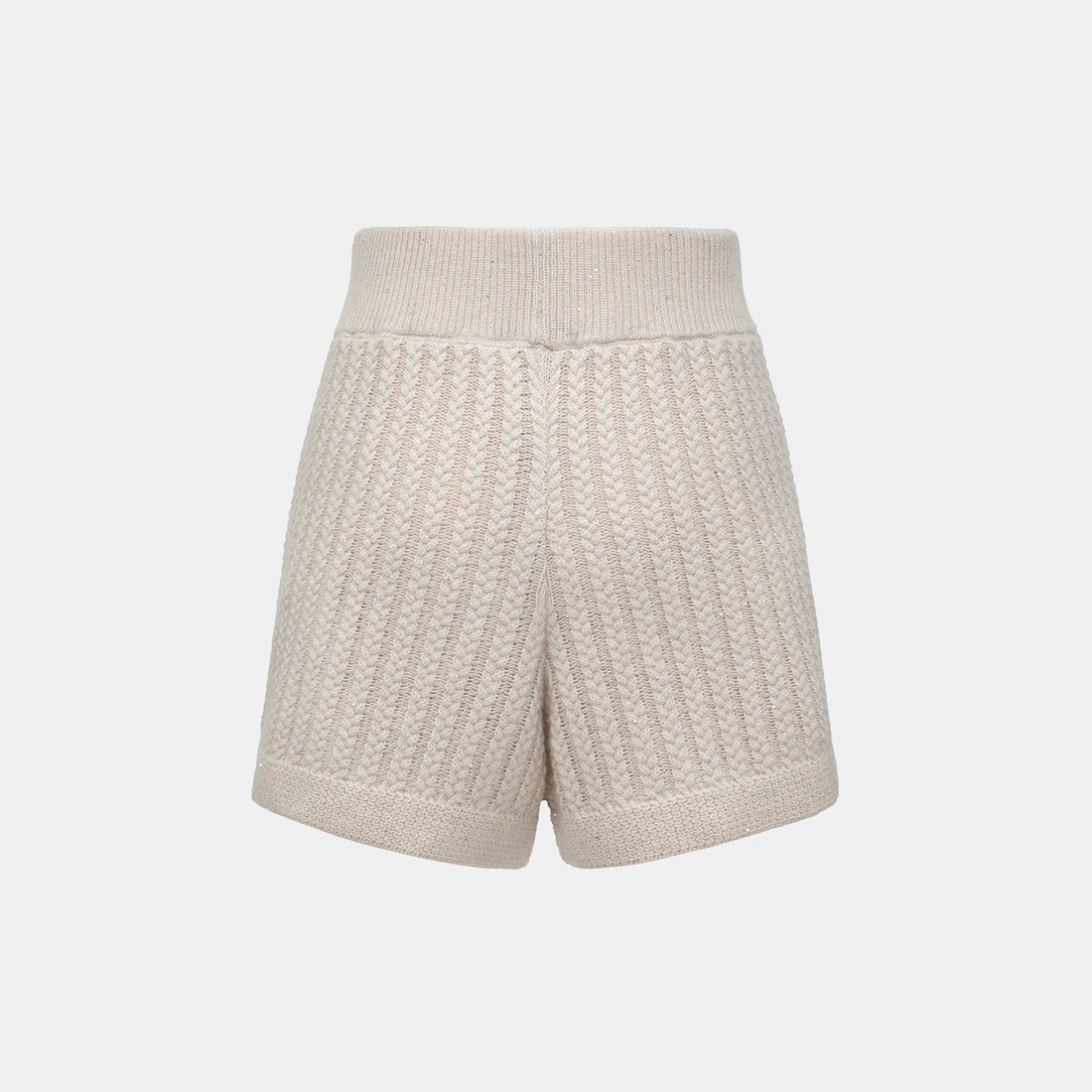 “Autumn Diary” 100% Cashmere 立體細麻花星點亮片針織短褲—Nordic Dawn北境黎明