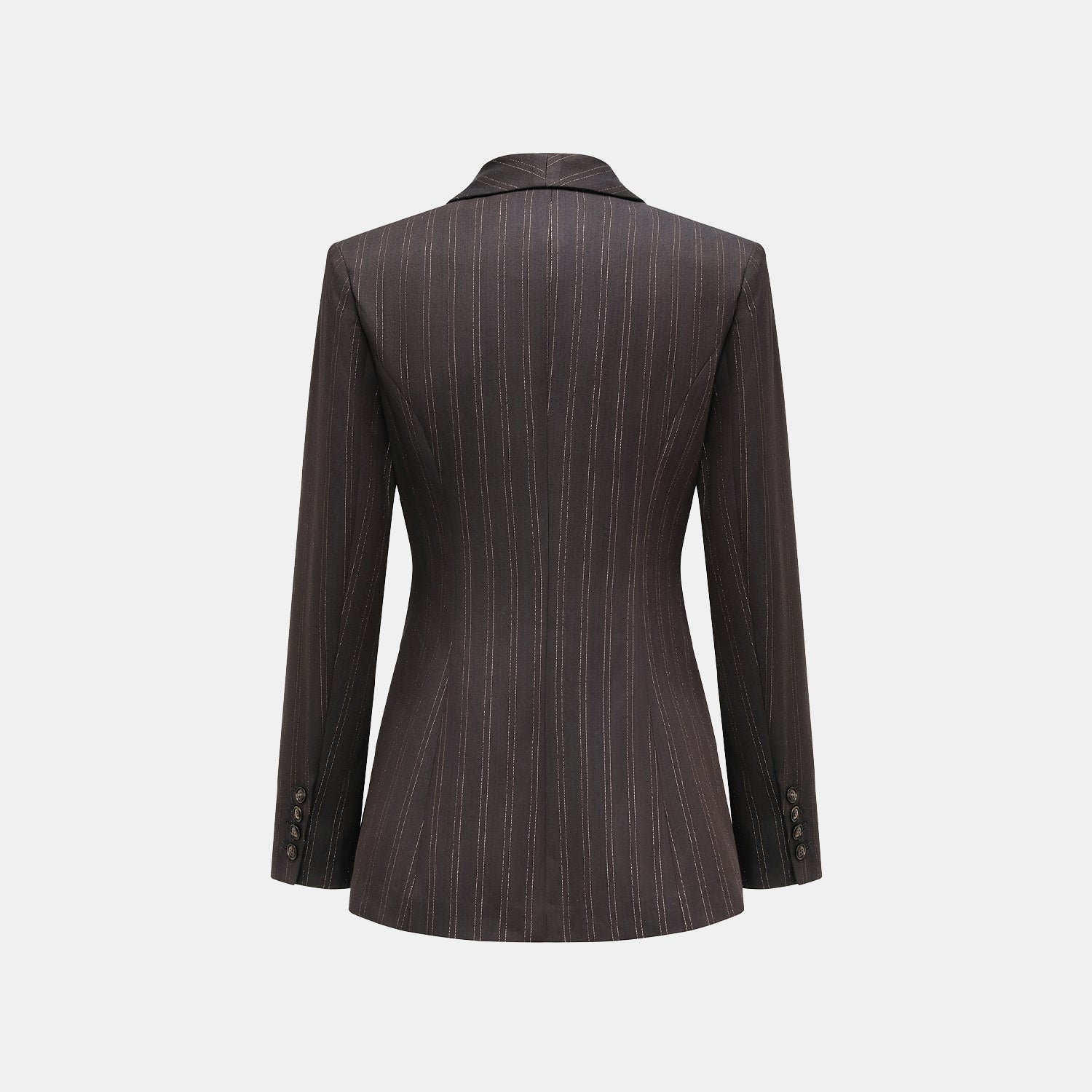 "Speak Sleek." 義大利織金工藝直條立體剪裁西裝外套—Ink