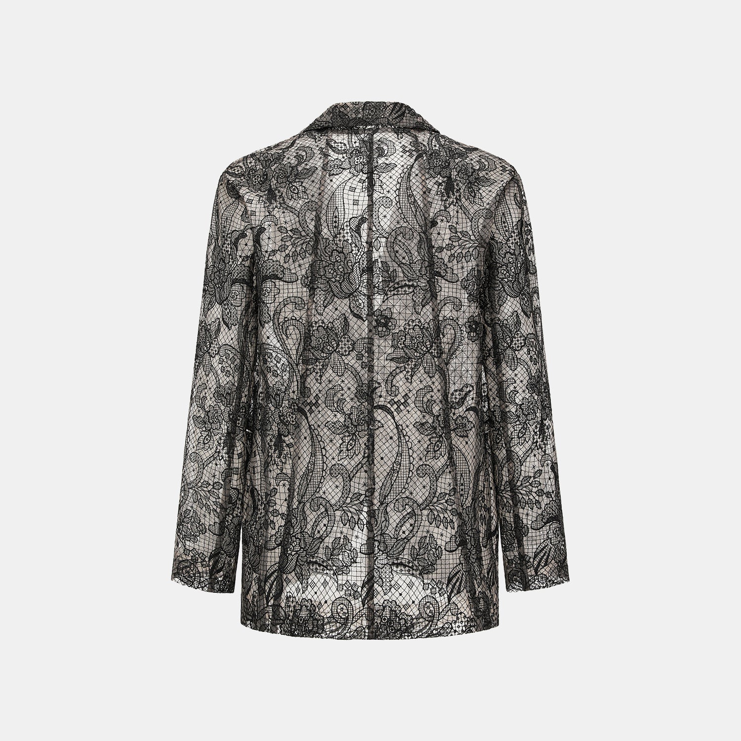 “Weekend At Monaco."鏤雕浮紋織花蕾絲oversized西裝外套—Velvet Noir絲絨夜