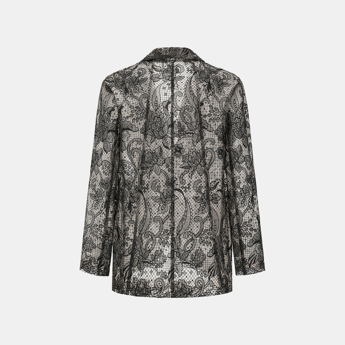 “Weekend At Monaco."鏤雕浮紋織花蕾絲oversized西裝外套—Velvet Noir絲絨夜