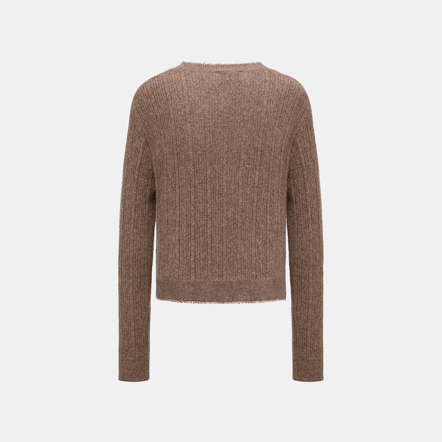 “Autumn Diary” 100% Cashmere羽絮葉脈紋銀織針織上衣—Elmwood澄木