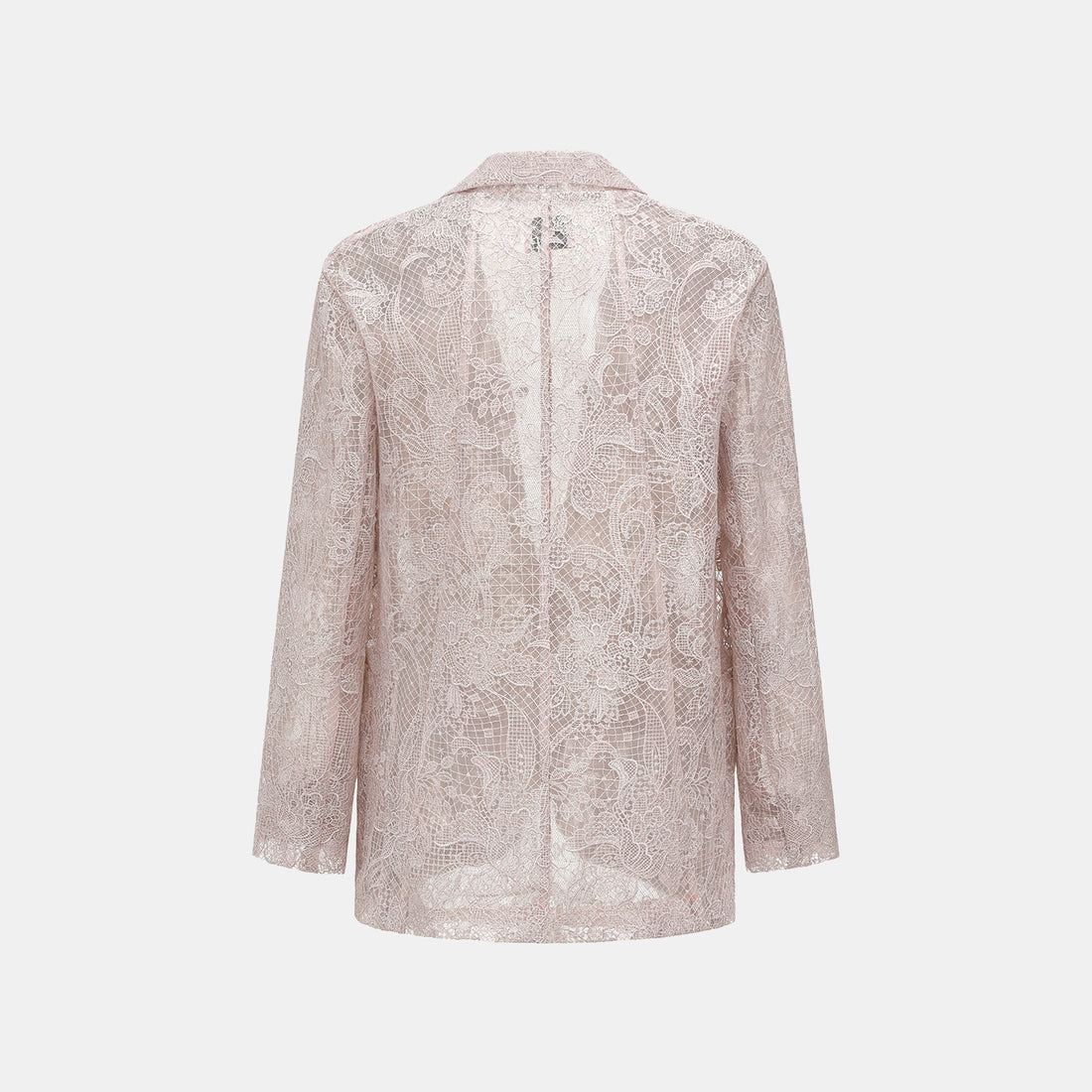 “Weekend At Monaco."鏤雕浮紋織花蕾絲oversized西裝外套—Misty Rose薄霧玫瑰