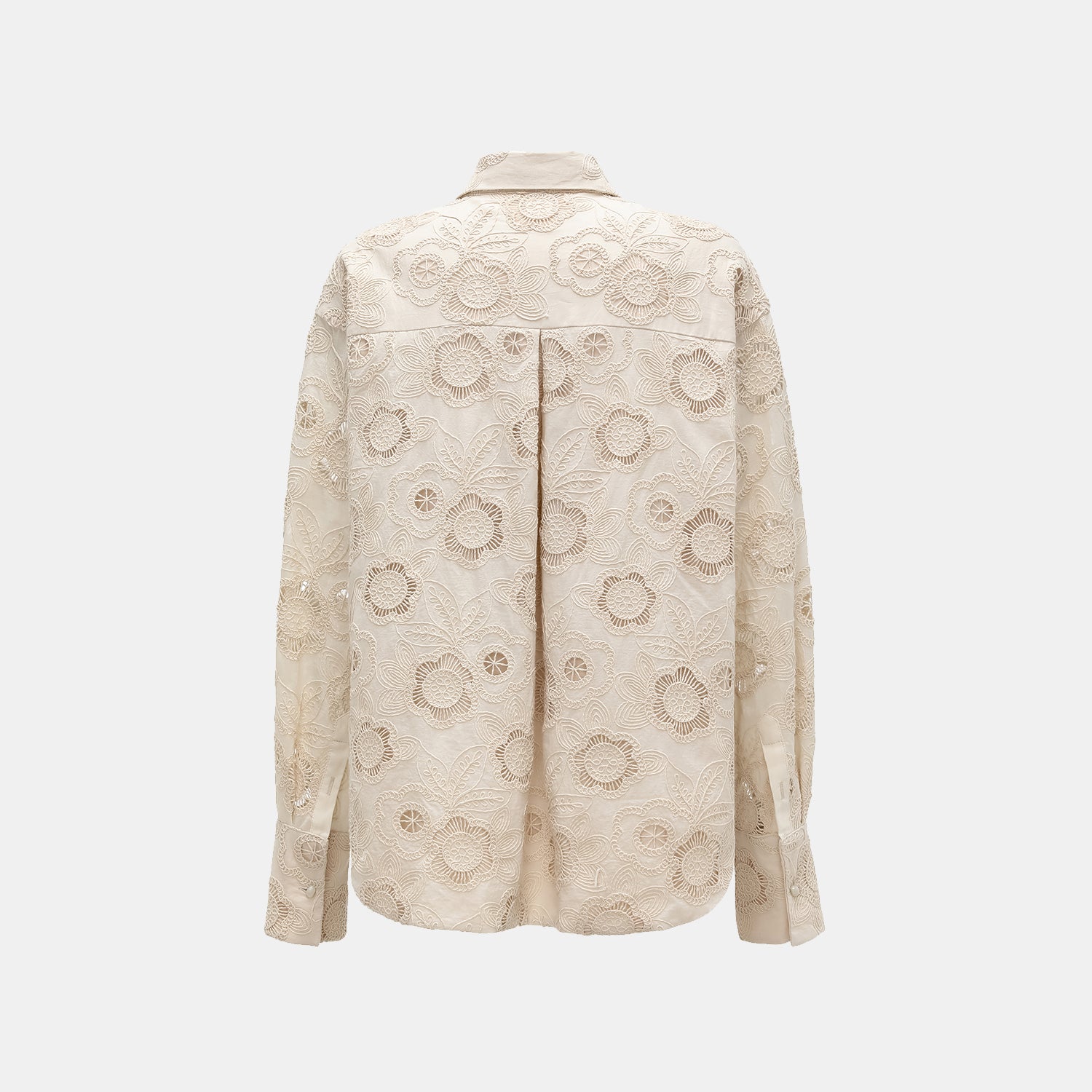 “慵懶俏麗” 義大利蕾絲Oversized襯衫