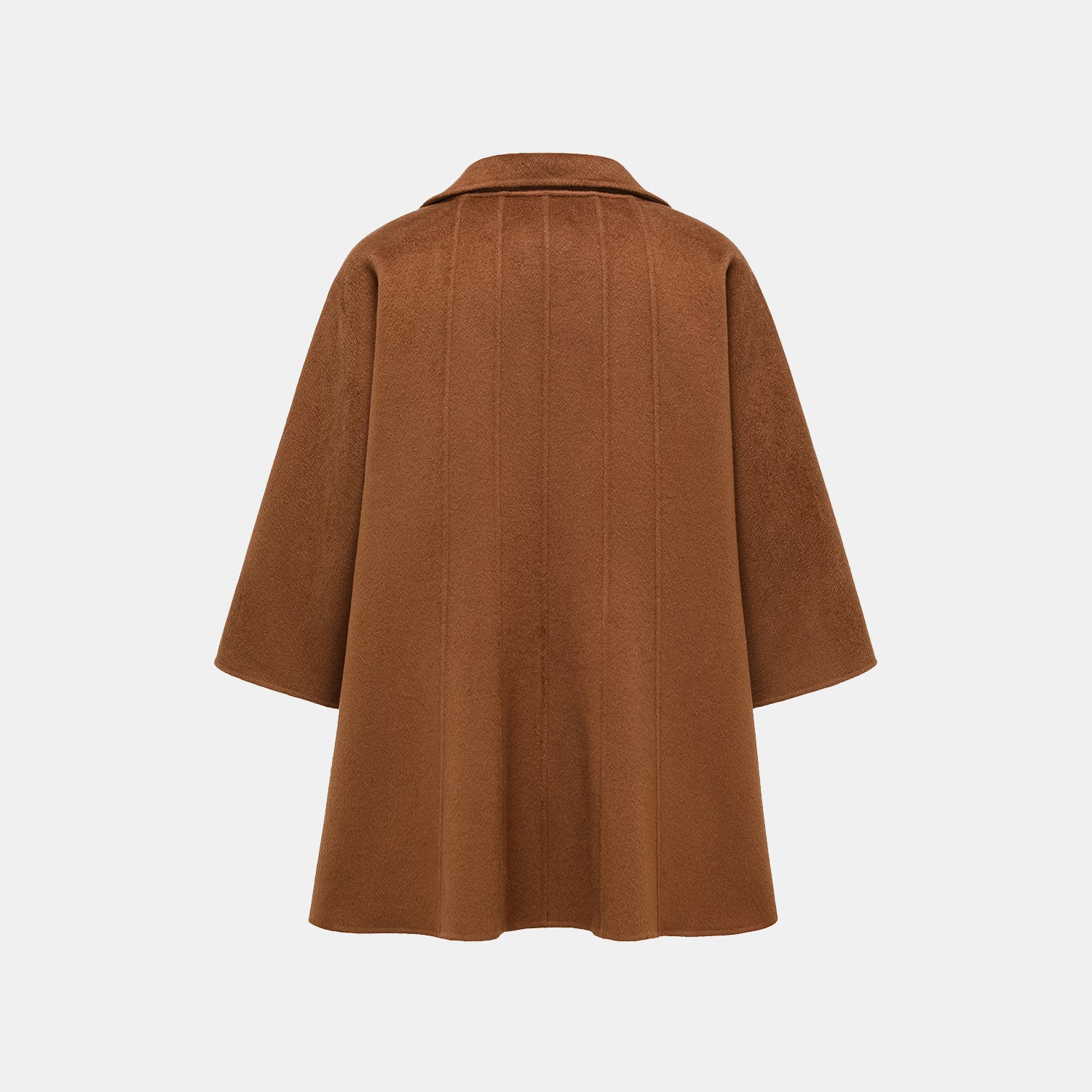 “Winter Diary” 100%Cashmere 雙面長絨工藝短大衣—Caramel