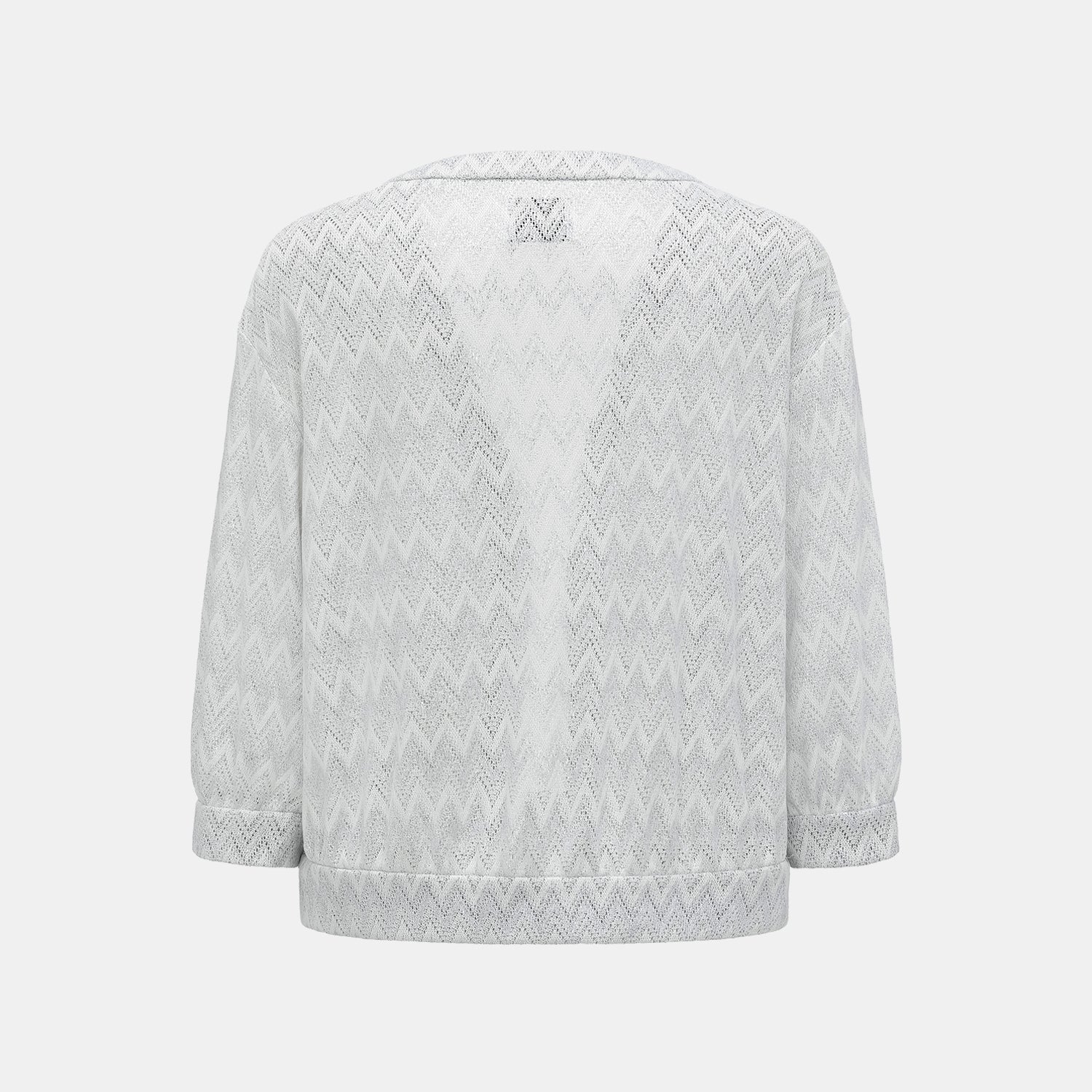 “Summer Diary” 義大利Chevron山形銀燦織紋針織開衫—Hazy Vale煙嵐悠境