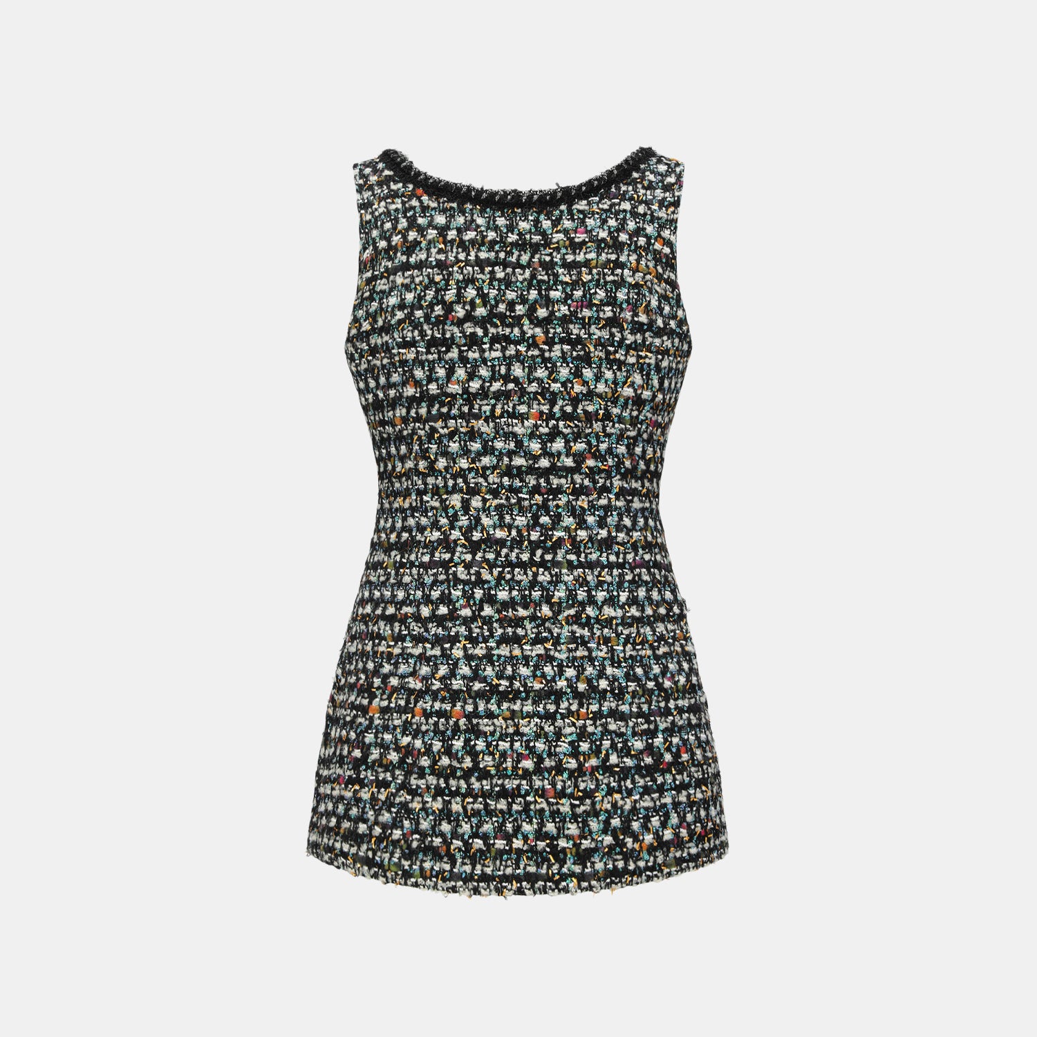 "Couture Impression."法國頂級羊毛棱光彩織花呢馬甲背心—Galaxy Jardin銀光花境