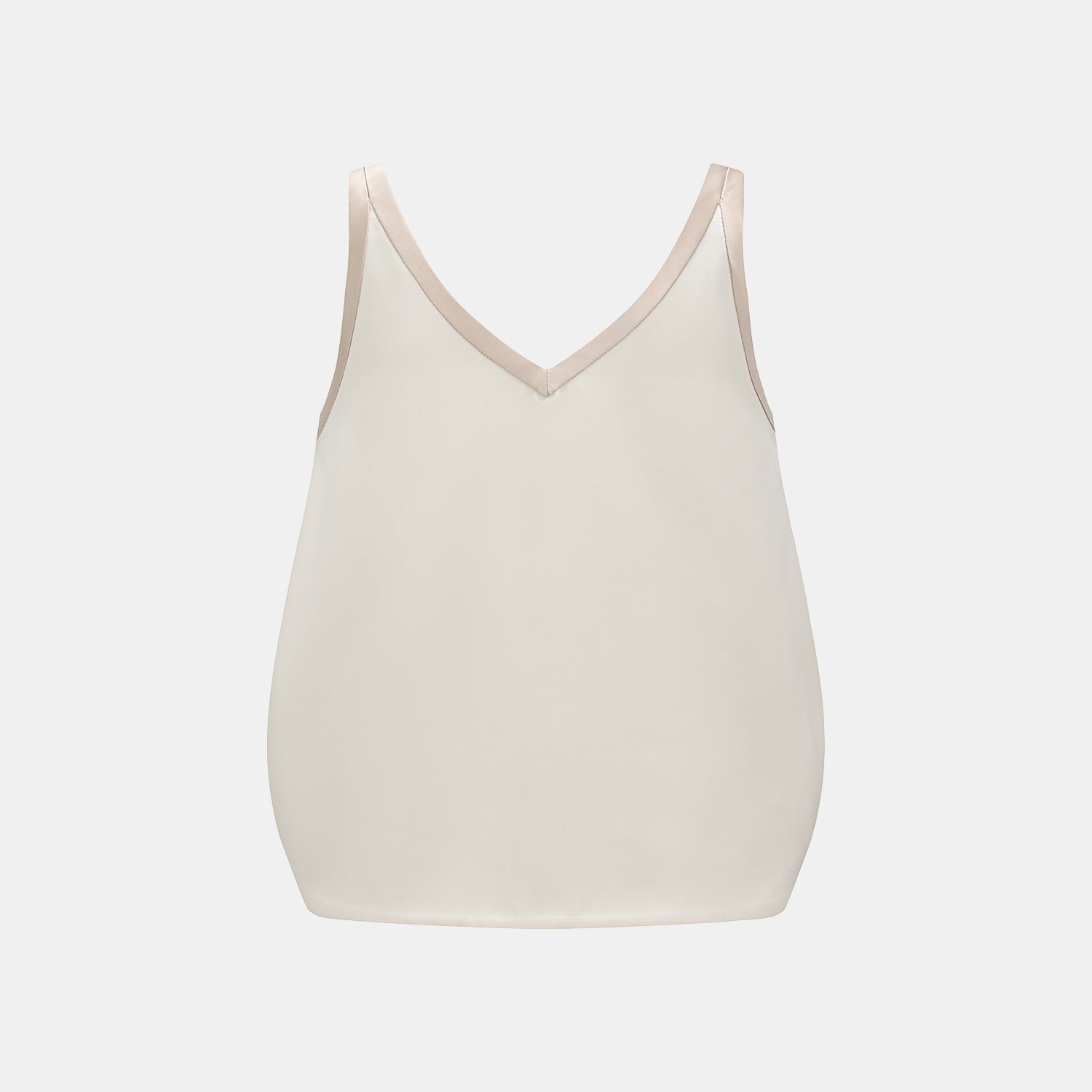 "Weekend at Monaco." 重磅緞面拼接工藝背心 — Ivory