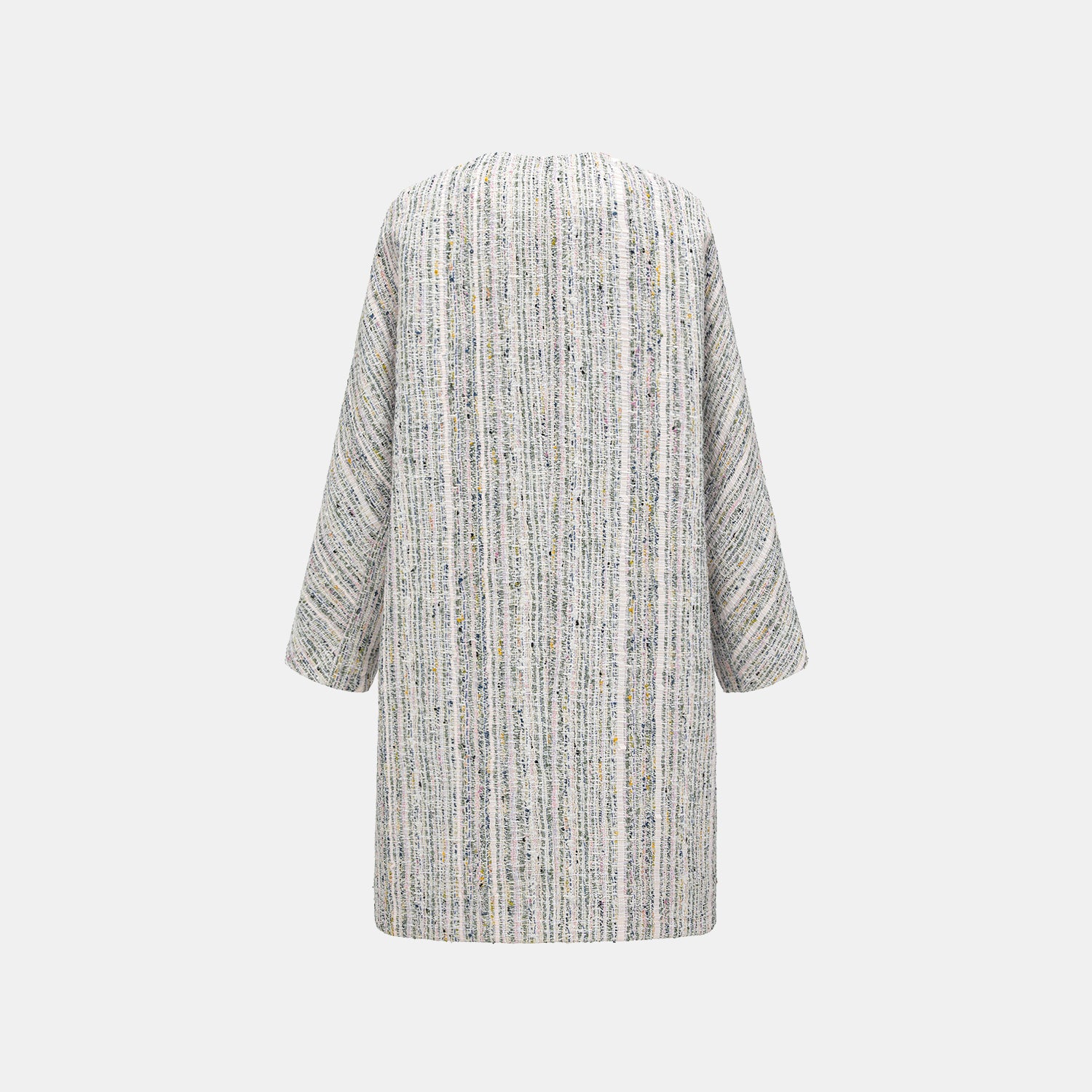 “Chelsea tea time.” 線韻肌理條織花呢蛹型大衣—Sherry de Rosée香露雪莉