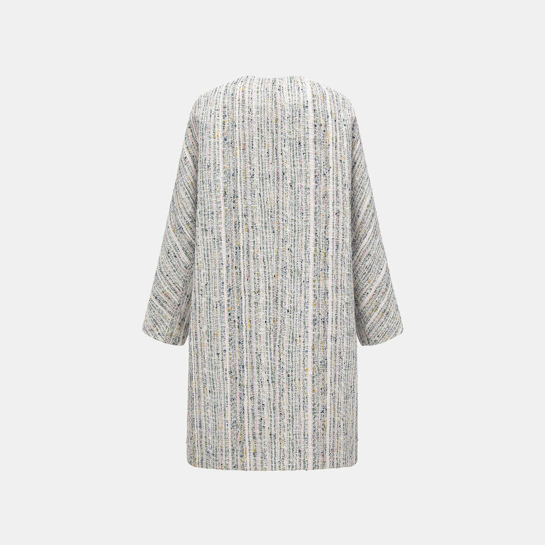 “Chelsea tea time.” 線韻肌理條織花呢蛹型大衣—Sherry de Rosée香露雪莉