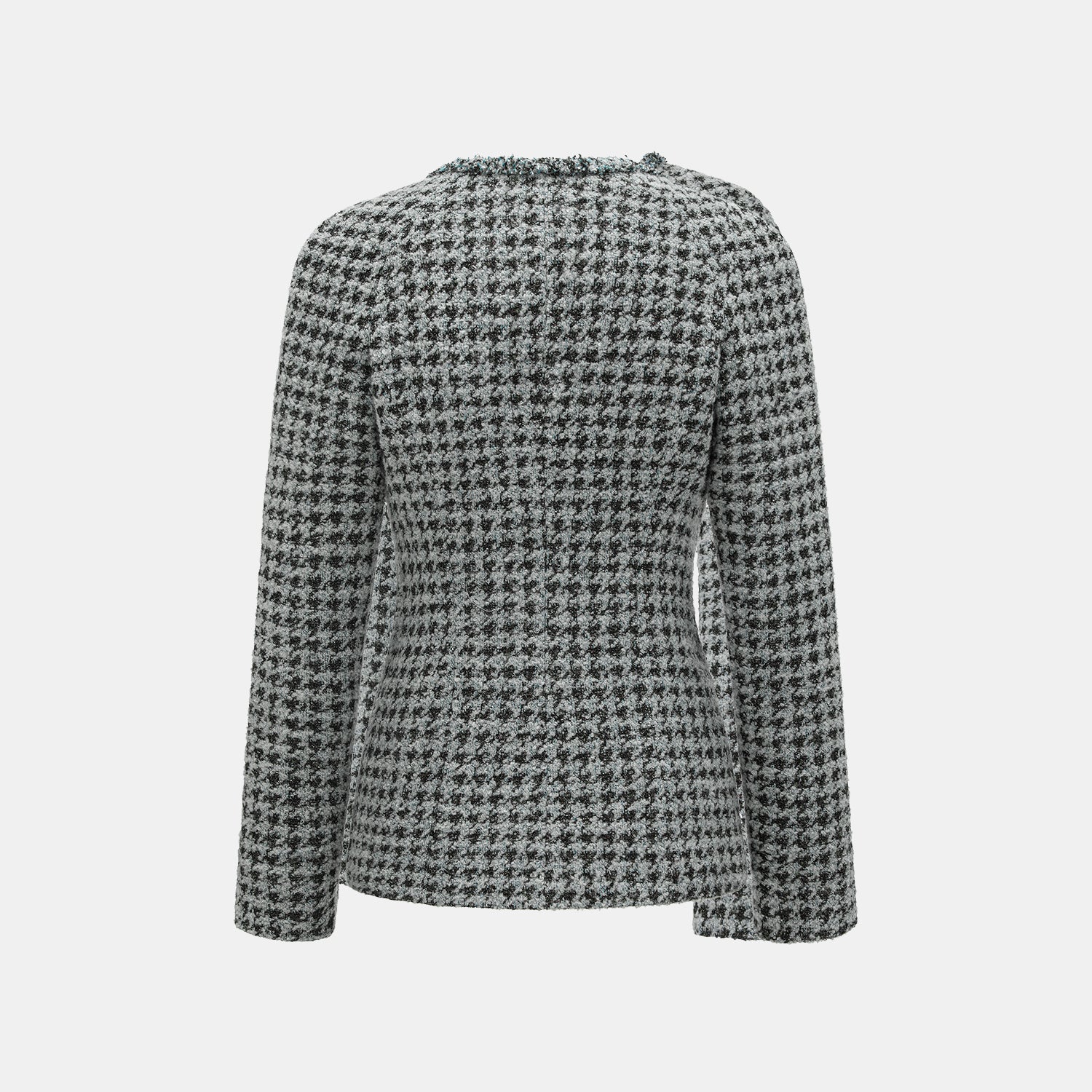 "Chelsea Citywalk." 義大利星紗簇絨緹花千鳥格修身外套—Garden Lyric莊園詩箋