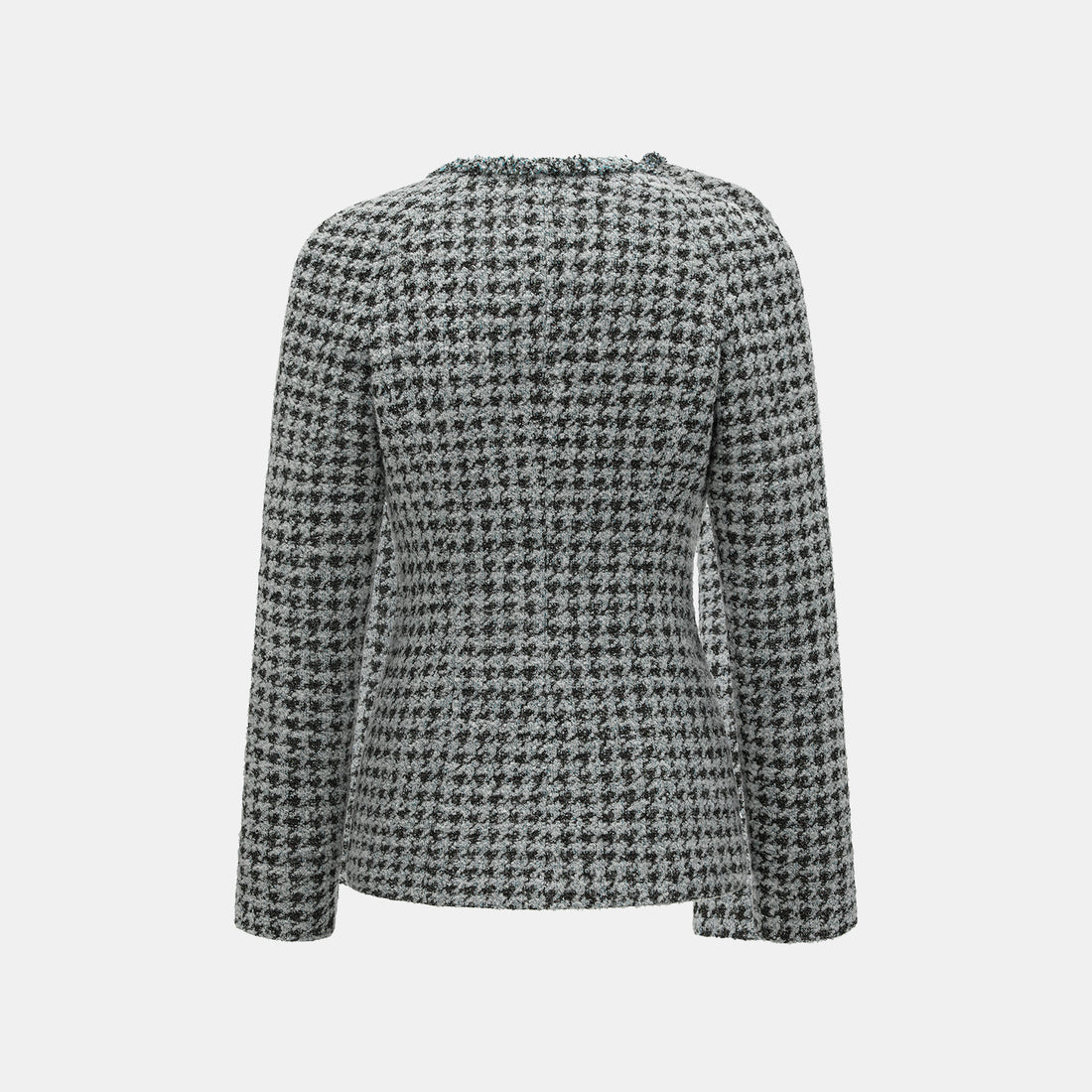 "Chelsea Citywalk." 義大利星紗簇絨緹花千鳥格修身外套—Garden Lyric莊園詩箋