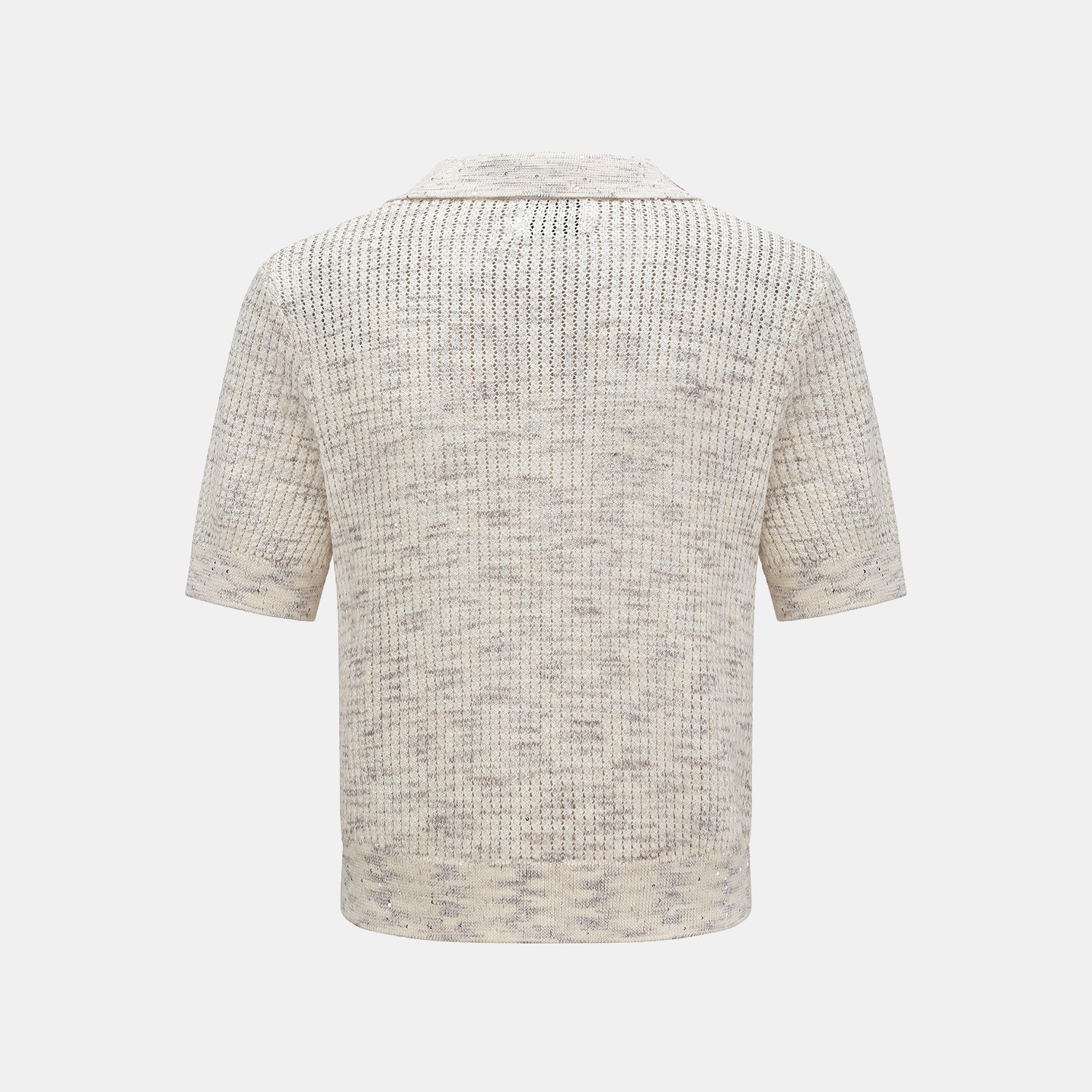 "Summer diary." 雲染鑲華鏤紋工藝針織上衣—Shell Gleam貝語