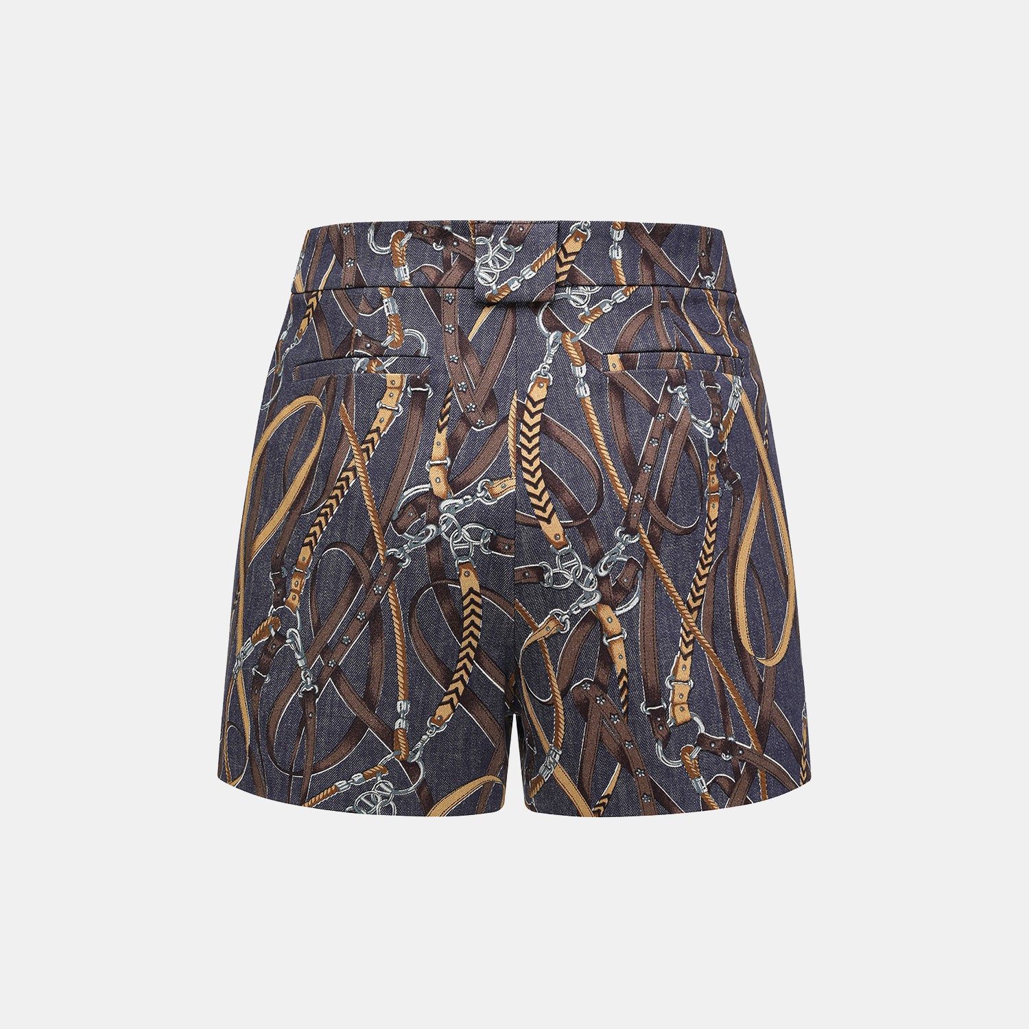 “Easy Go Chic”義大利鍊飾繪印工藝牛仔短褲—Midnight Gallop詩夜漫行