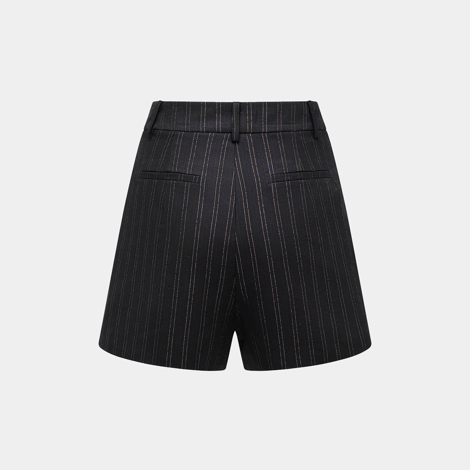 "Speak Sleek." 義大利織金工藝直條西裝短褲—Indigo