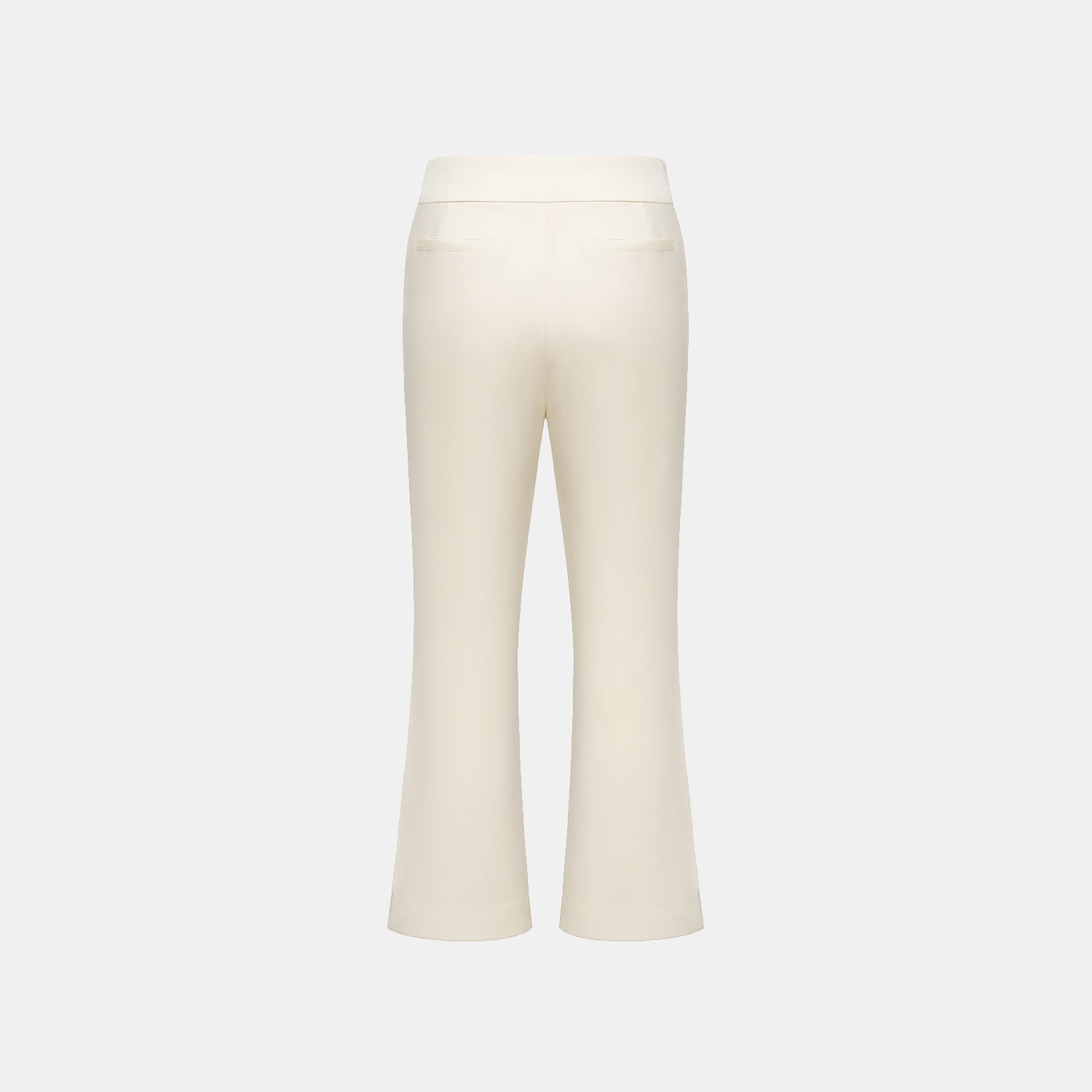 “Autumn Diary ” 珍珠醋酸緞九分喇叭褲— 米白