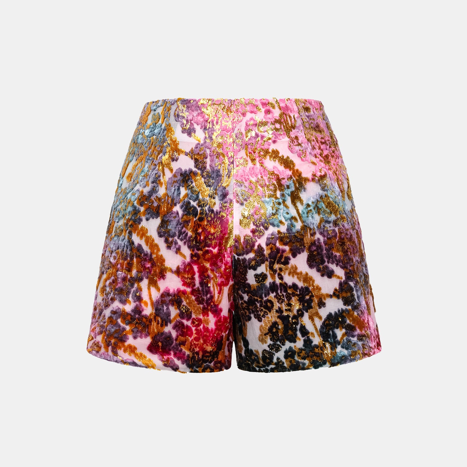 "Imperial Garden Teatime" Silk Velvet Chinese Style Shorts - Zui Rouge 