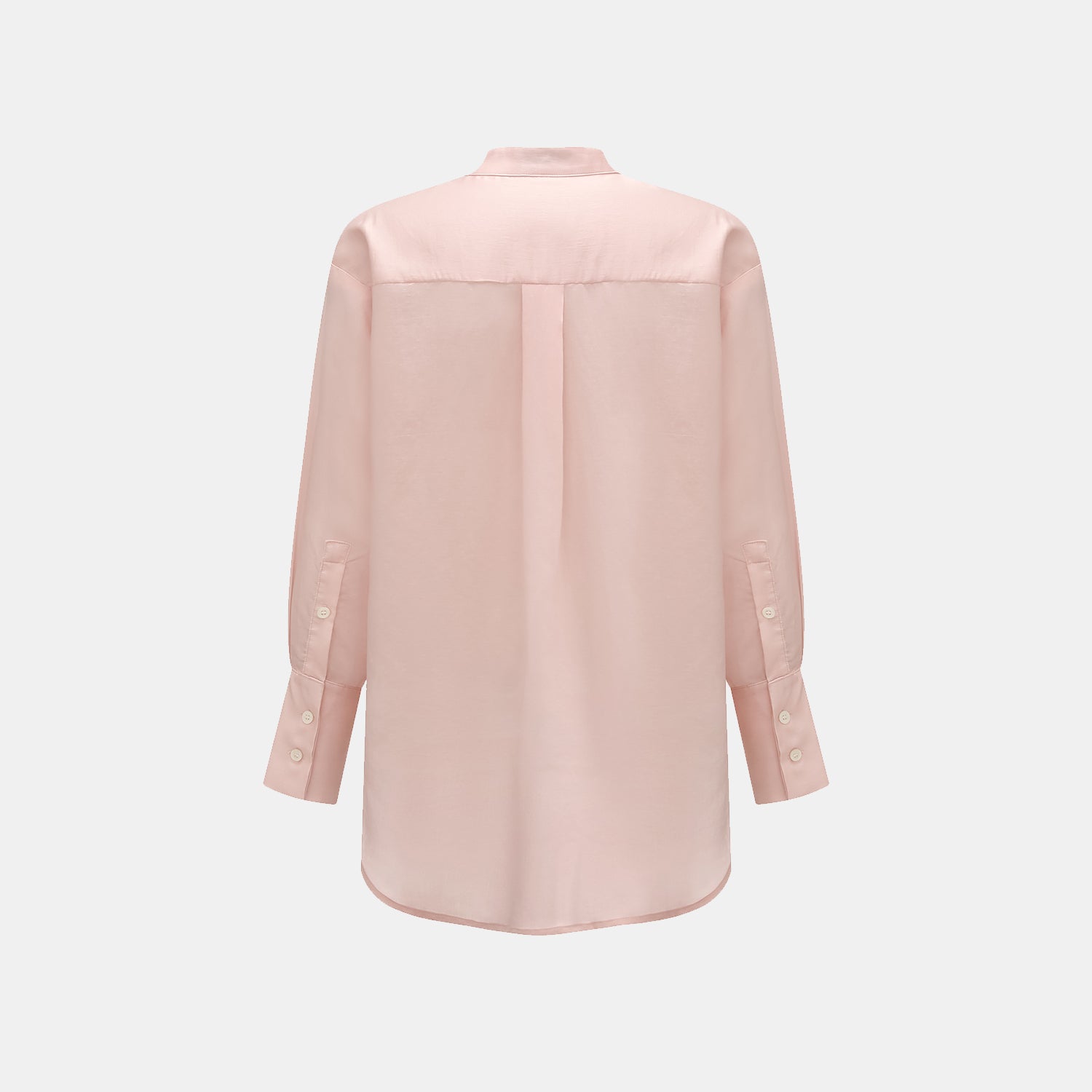 “知性時刻” 天絲緞面雪紡Oversized襯衫—薔薇粉