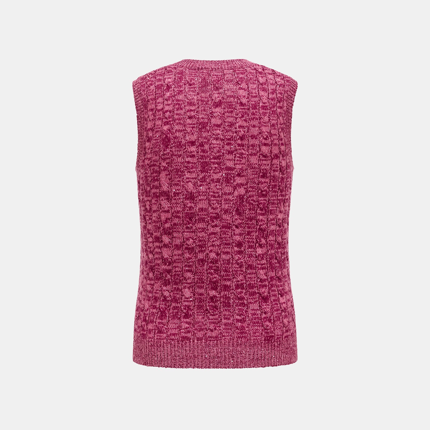 “Winter diary.” 100% Cashmere 亮片麻花編織針織背心—Luck