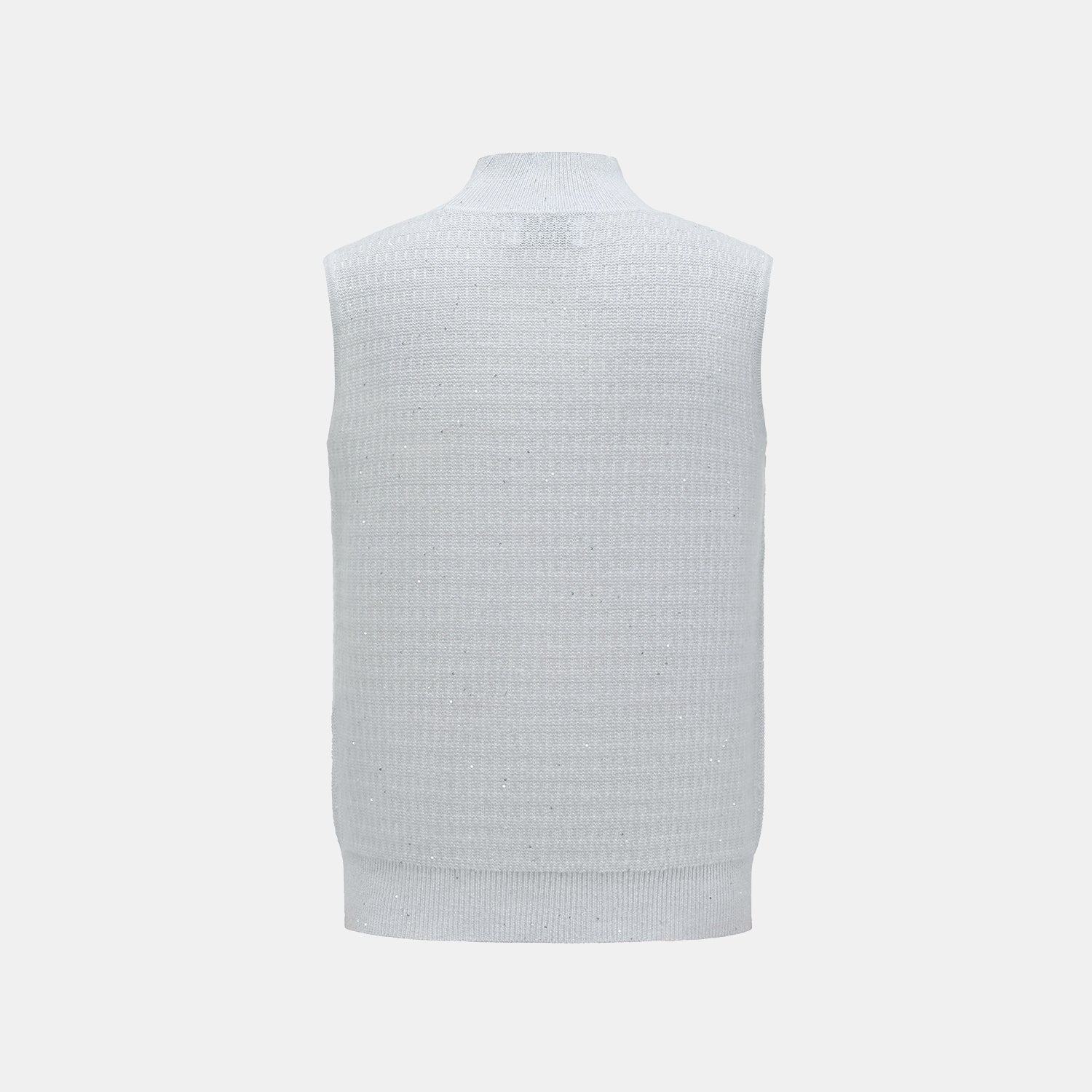 “Autumn Diary” 100% Cashmere極細絨柔星點高領針織背心—Nebula Veil霧影星河