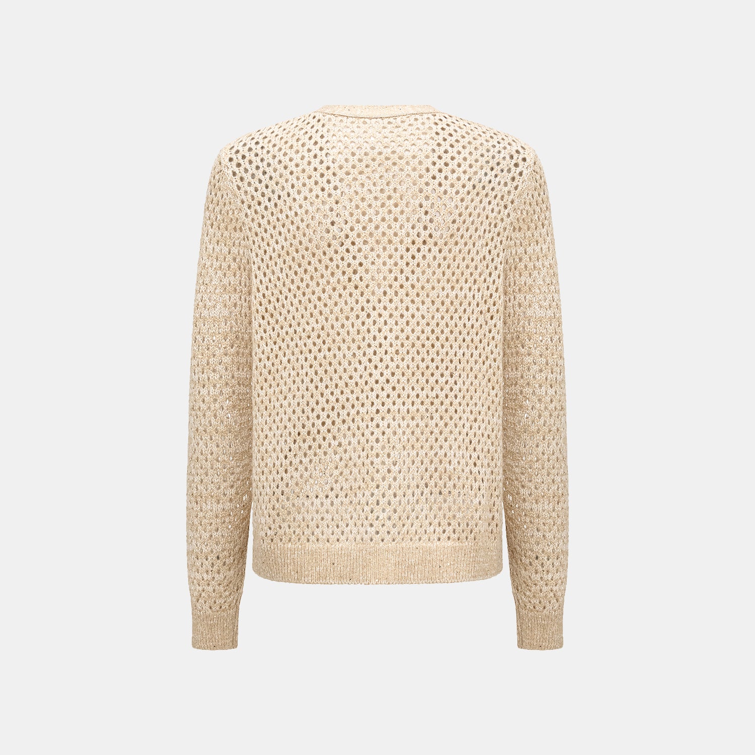 "Chelsea Citywalk." 100% Cashmere 亮片蕾絲編織工藝針織開衫—Honey Latte