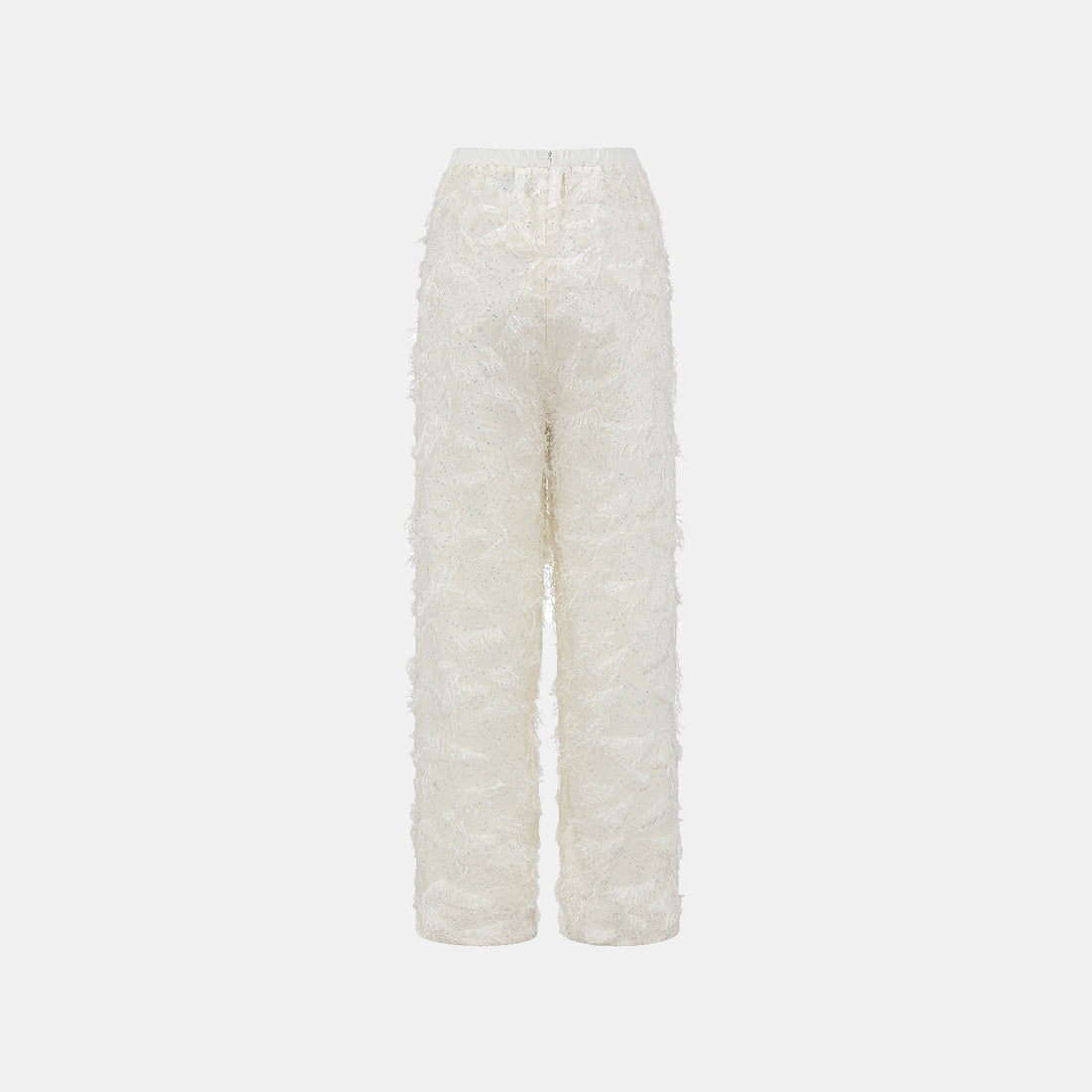 "Imperial Garden Teatime" Italian Feather Embroidery Tassel Craft Wide Leg Trousers - Yunyu 