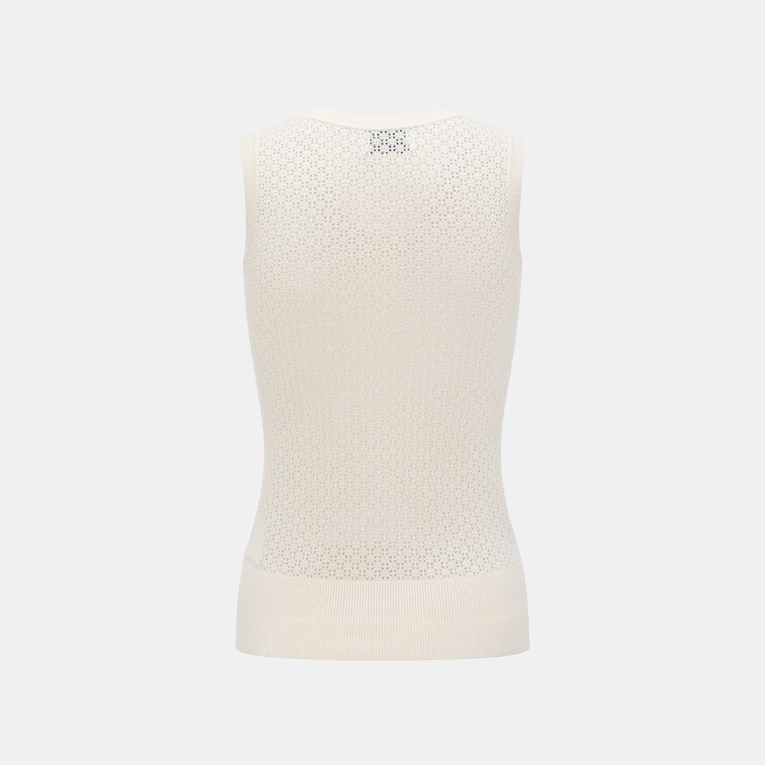 "Summer diary."Cashmere浮燦點織花眼工藝針織背心——Lumen of Summer夏澄微光