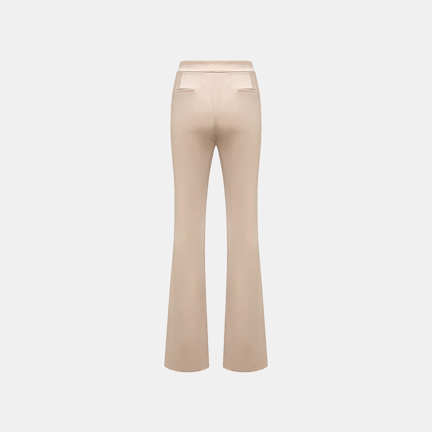 “Easy Go Chic” 韓國壓褶工藝面料喇叭褲—裸金