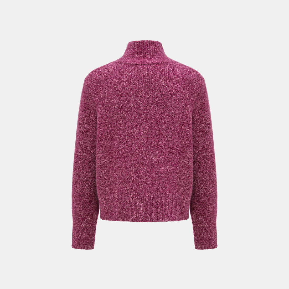 “Winter Diary” Cashmere真絲霧染絨柔細針立領外套—Mulled Berry冬季甜莓