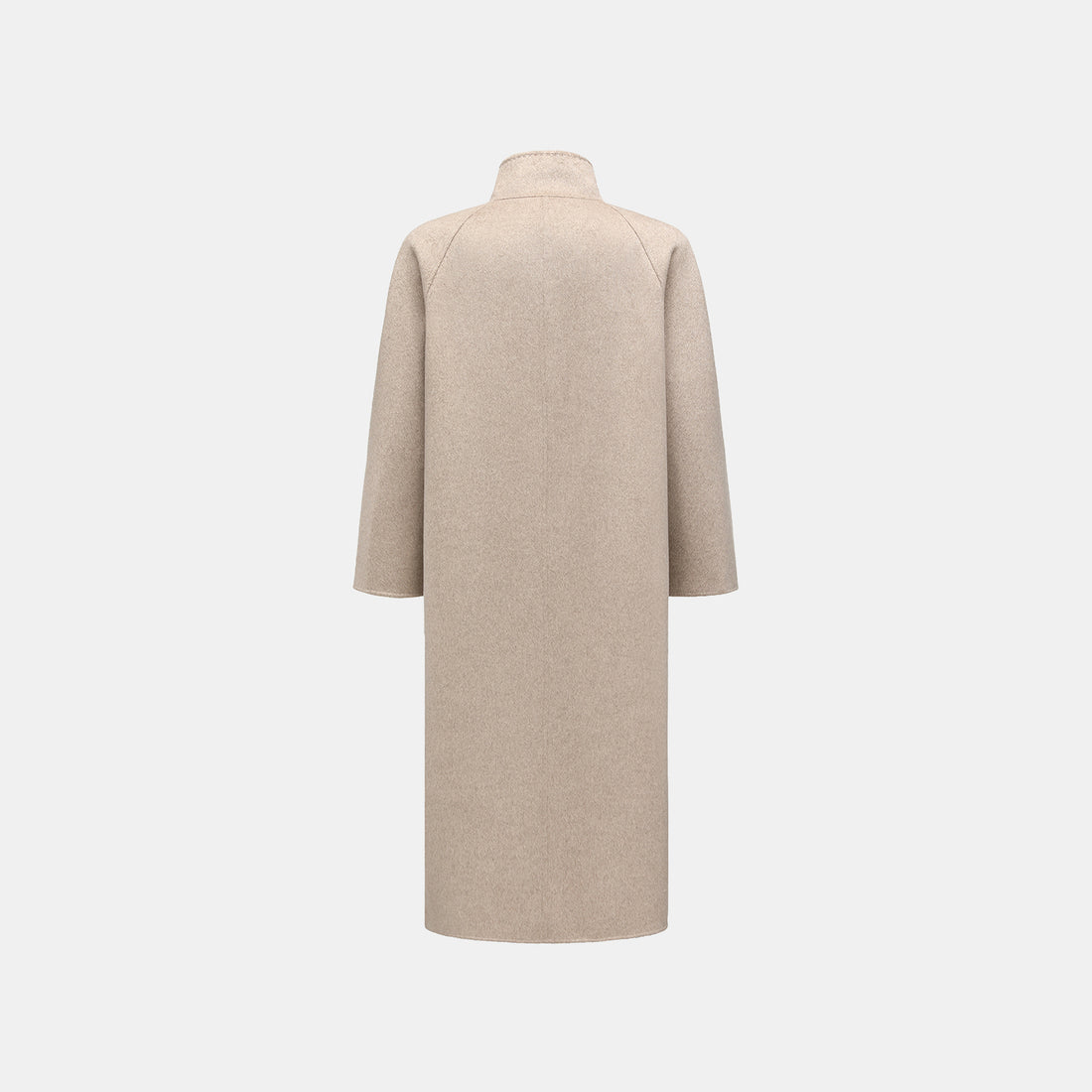 “Winter Diary” 100%Cashmere 雙面超細長絨工藝立領側扣長大衣—Twilight Sand 初冬暖砂
