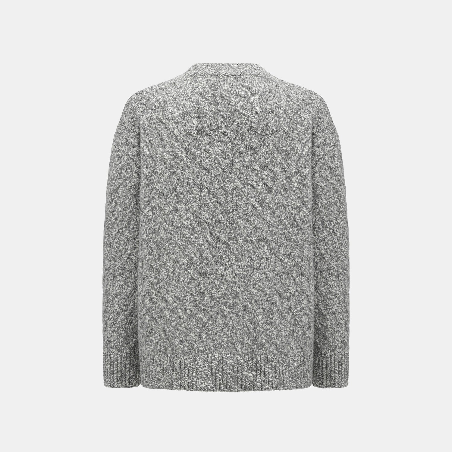 “Winter Diary” 100% Cashmere極細絨柔幾何浮織星點針織上衣—Ash Cloud 灰霧雲嶺