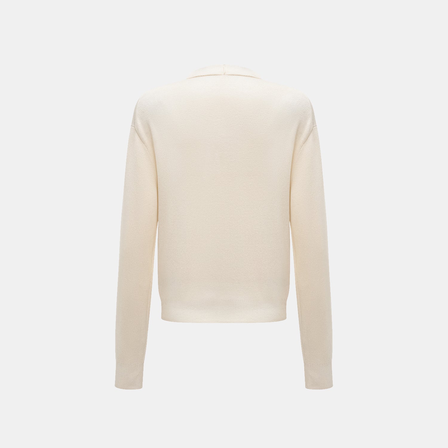 “Spring diary.” Silk Cashmere真絲喀什米爾V領上衣—Ivory