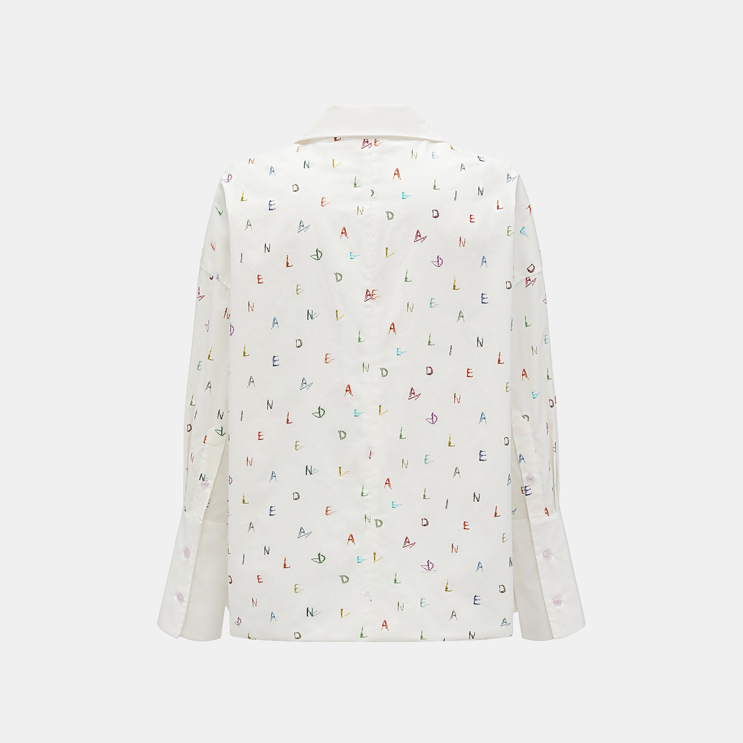 “知性時刻”義大利純棉Monogram繪印工藝Oversized襯衫—Ink Whisper漫綴字語