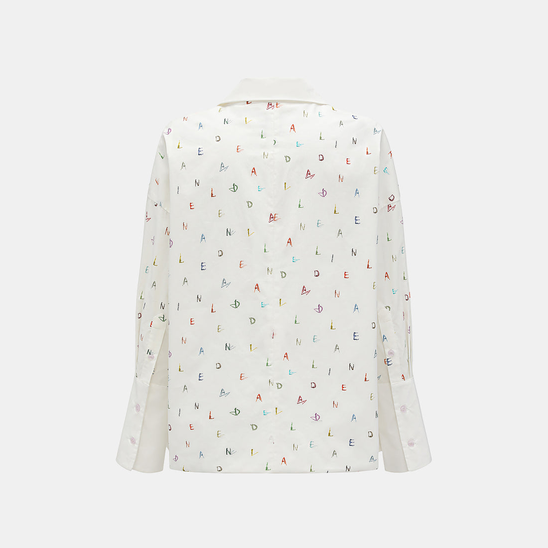 “知性時刻”義大利純棉Monogram繪印工藝Oversized襯衫—Ink Whisper漫綴字語