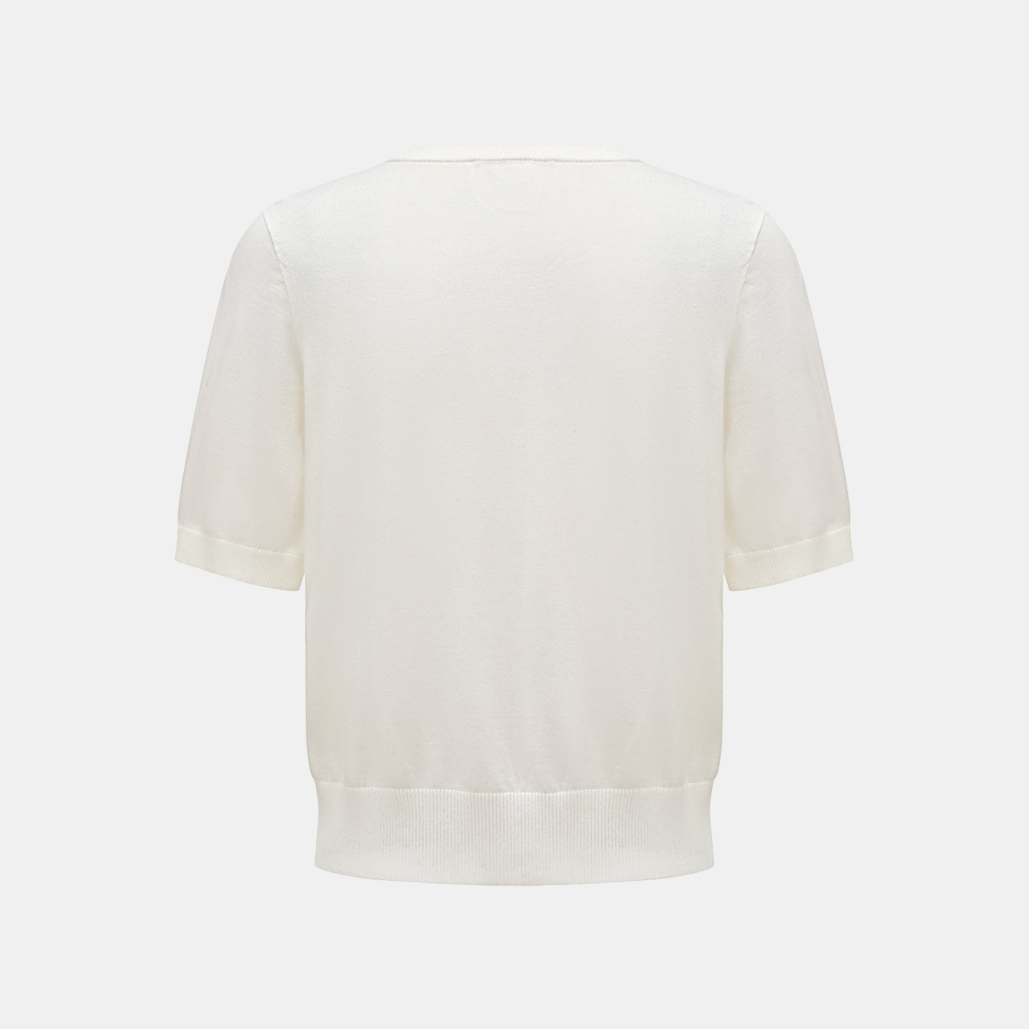 "Summer Diary" 涼感三醋酸喀什米爾針織短袖開衫—PURE