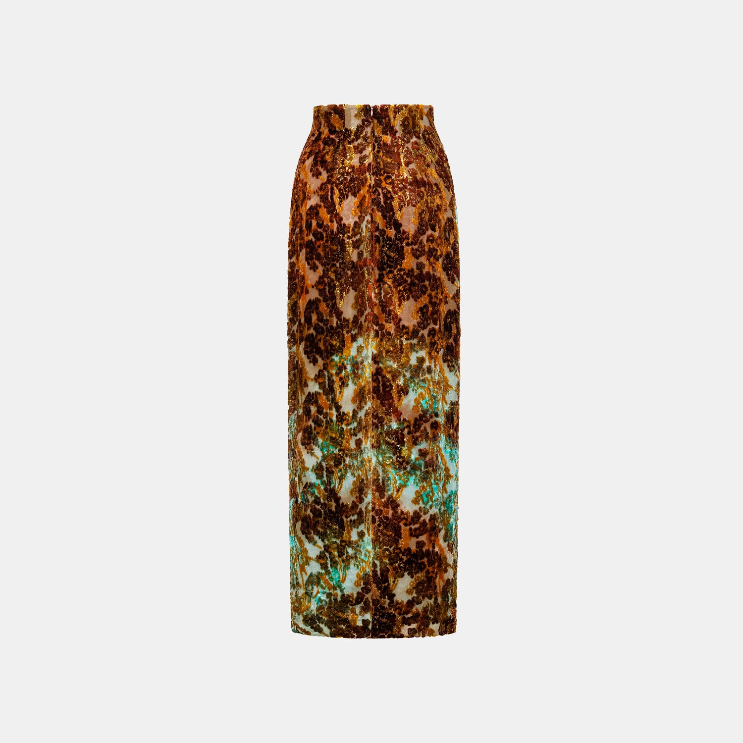 "Imperial Garden Teatime" Silk Velvet Chinese Style Pencil Skirt - Cuiyan 