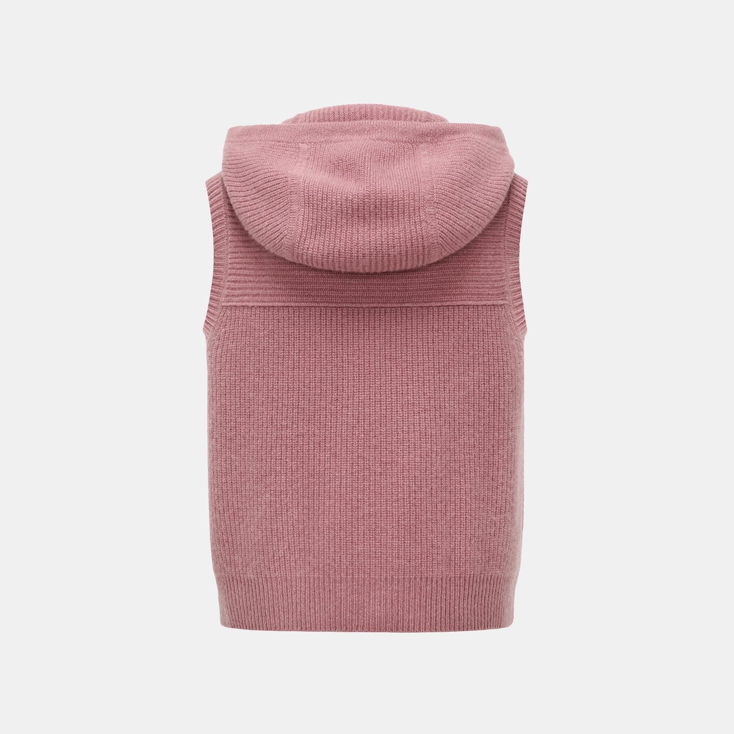 “Winter Diary” 100%Cashmere 連帽拉鏈背心—Strawberry Macaron
