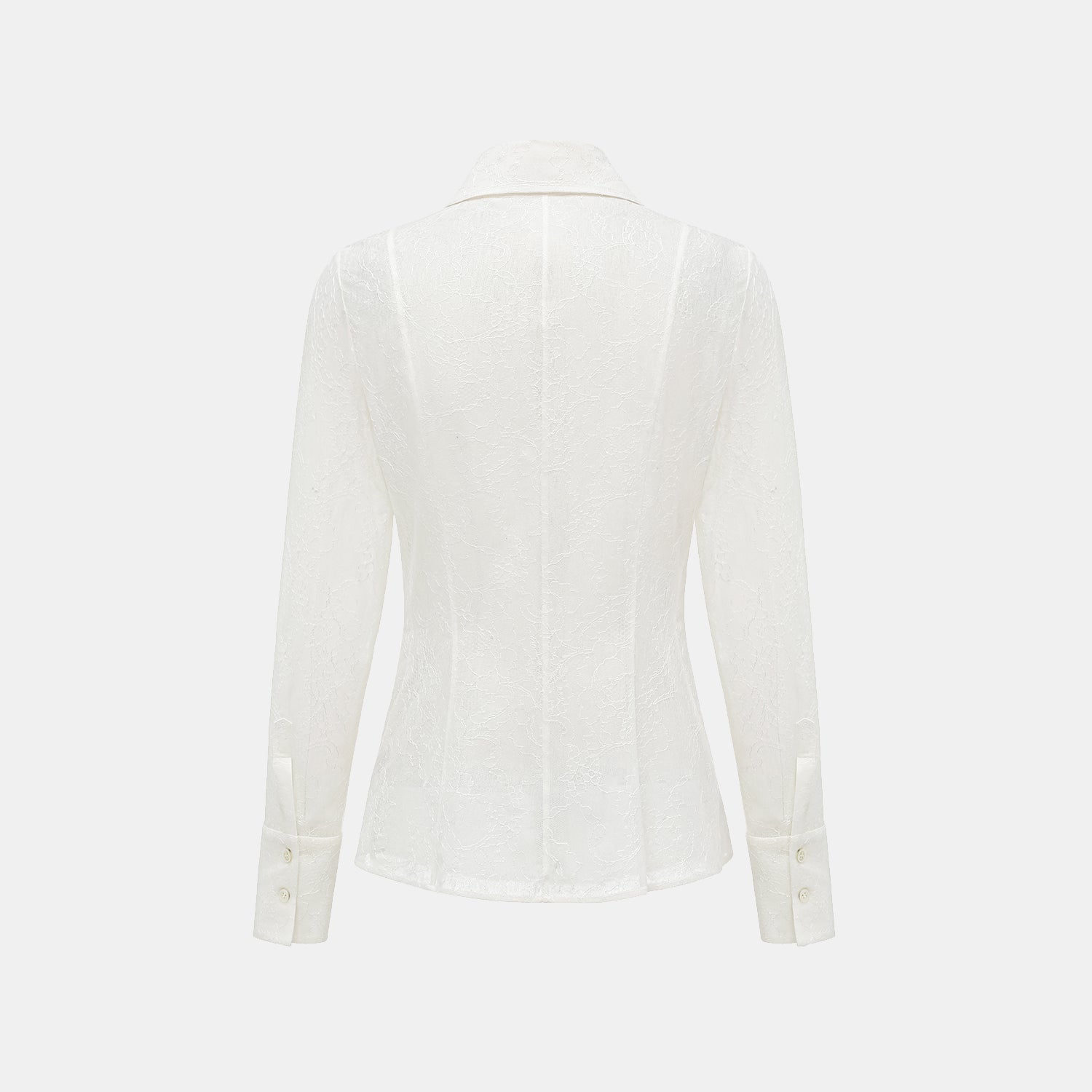“Daytime Sparkle.” 法國頂級貼層蕾絲工藝鑽石切割襯衫