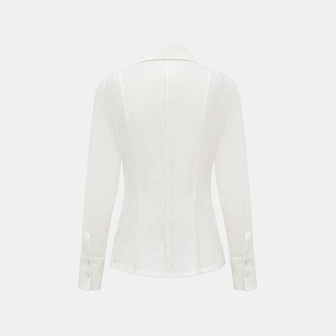 "Daytime Sparkle." French top-grade lace craft diamond-cut shirt