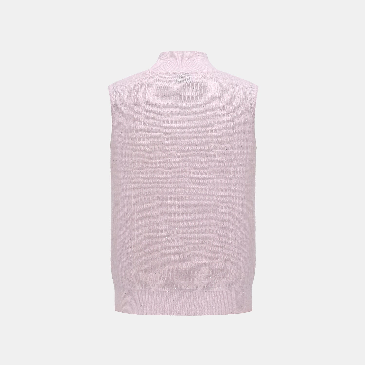 “Autumn Diary” 100% Cashmere極細絨柔星點高領針織背心—Lilac Dawn紫丁曙夢