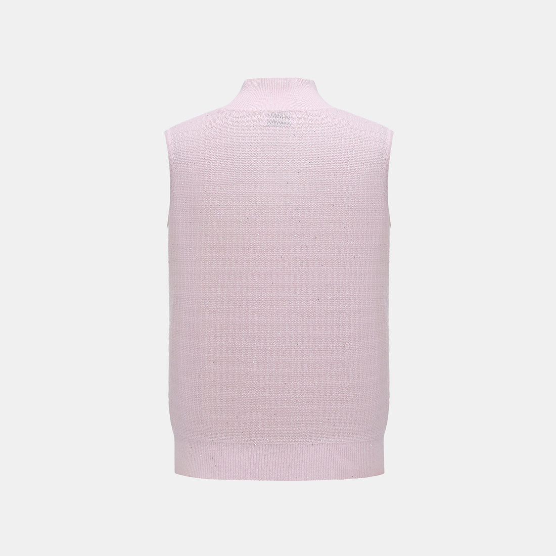 “Autumn Diary” 100% Cashmere極細絨柔星點高領針織背心—Lilac Dawn紫丁曙夢