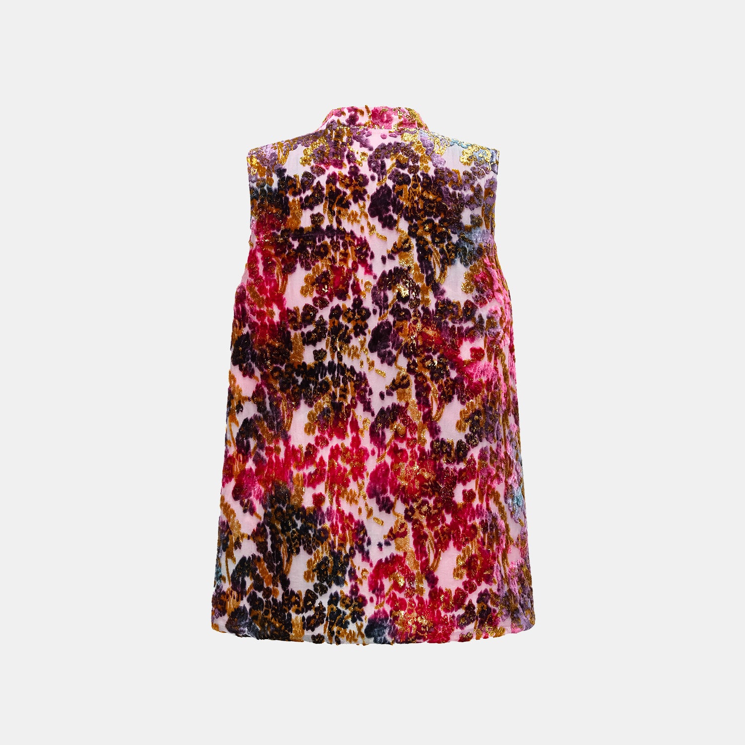 "Imperial Garden Teatime" Silk Velvet Chinese Style Vest - Zui Yanzhi 